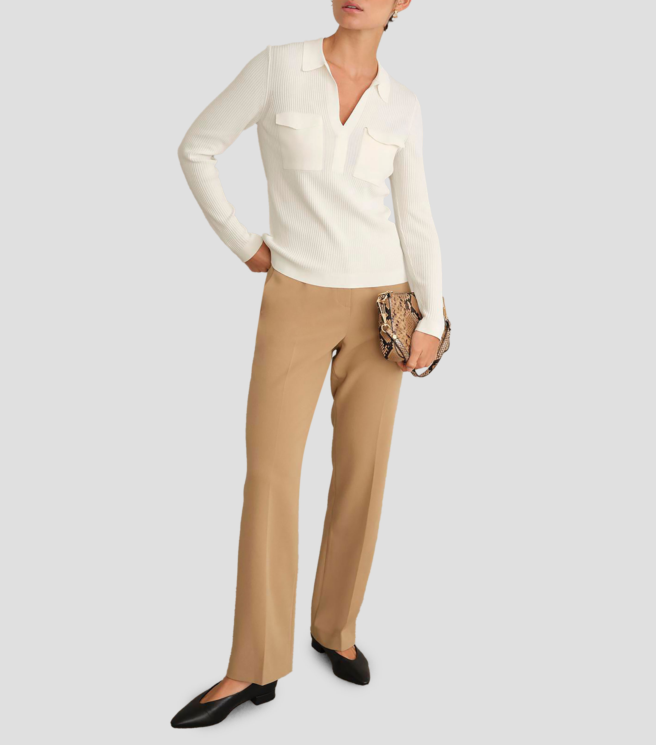 Camisa lisa manga larga Mujer