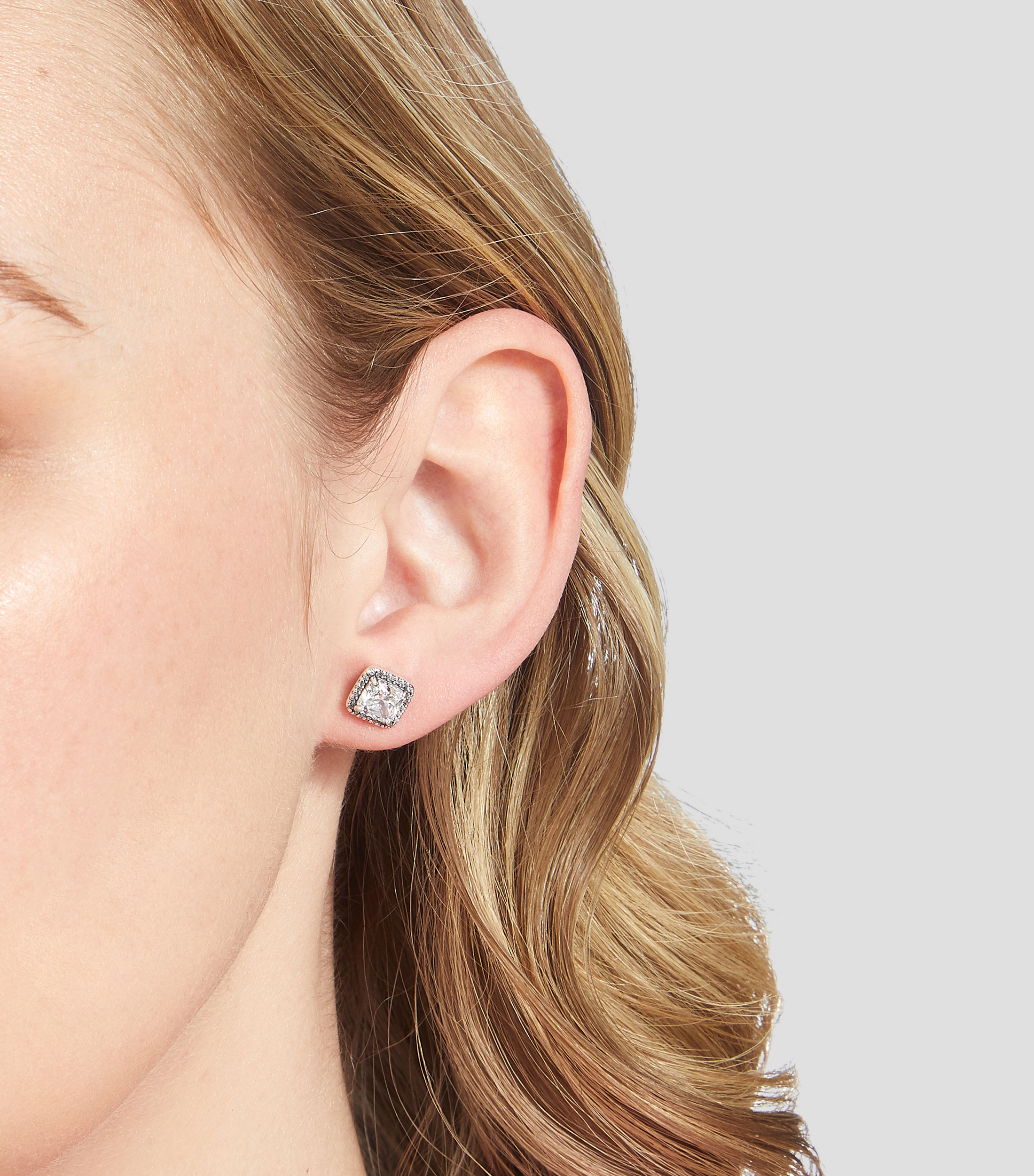 Aretes en plata con zirconia cúbica Mujer