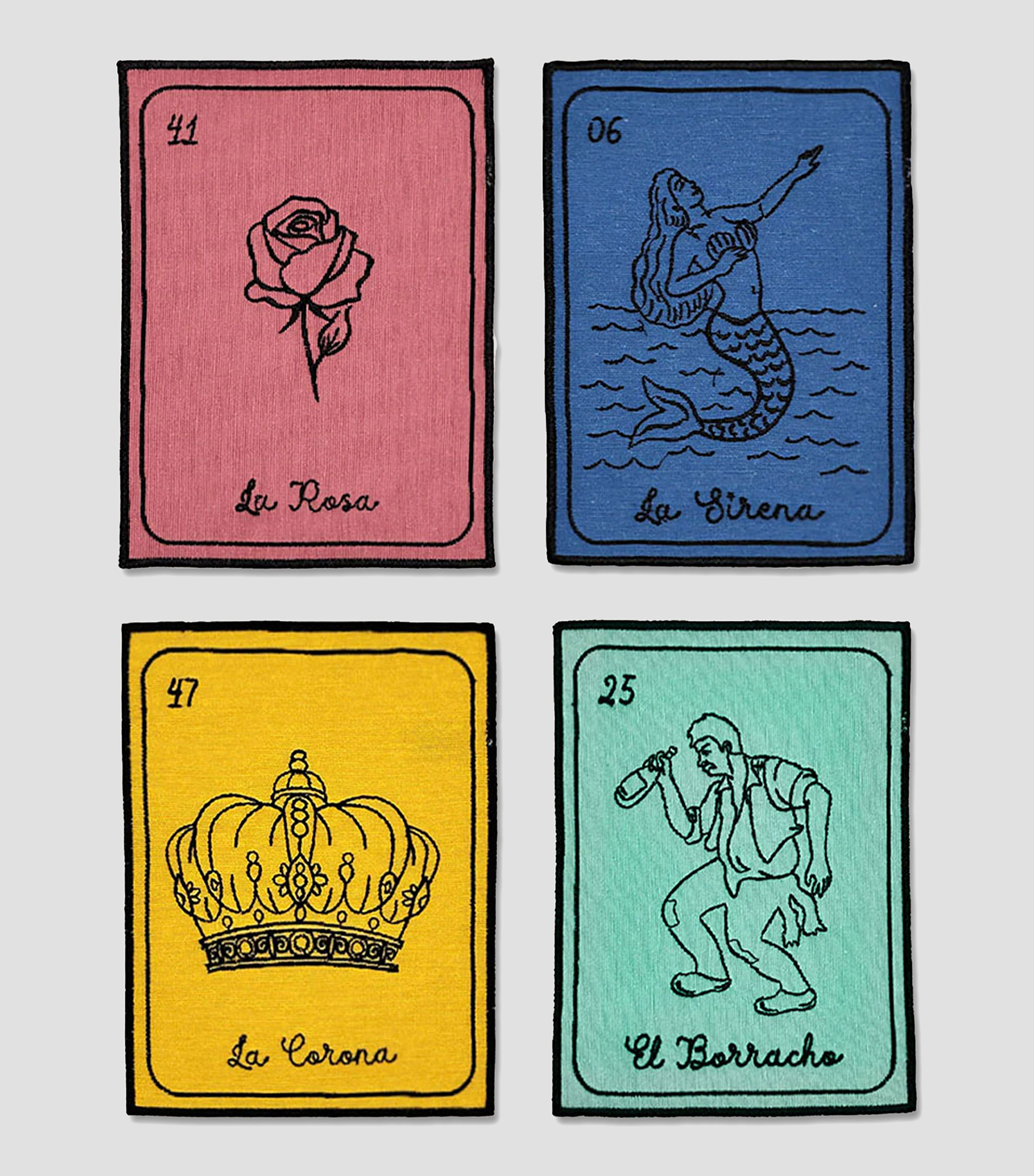 Set 4 Cocteleras Lotería en algodón