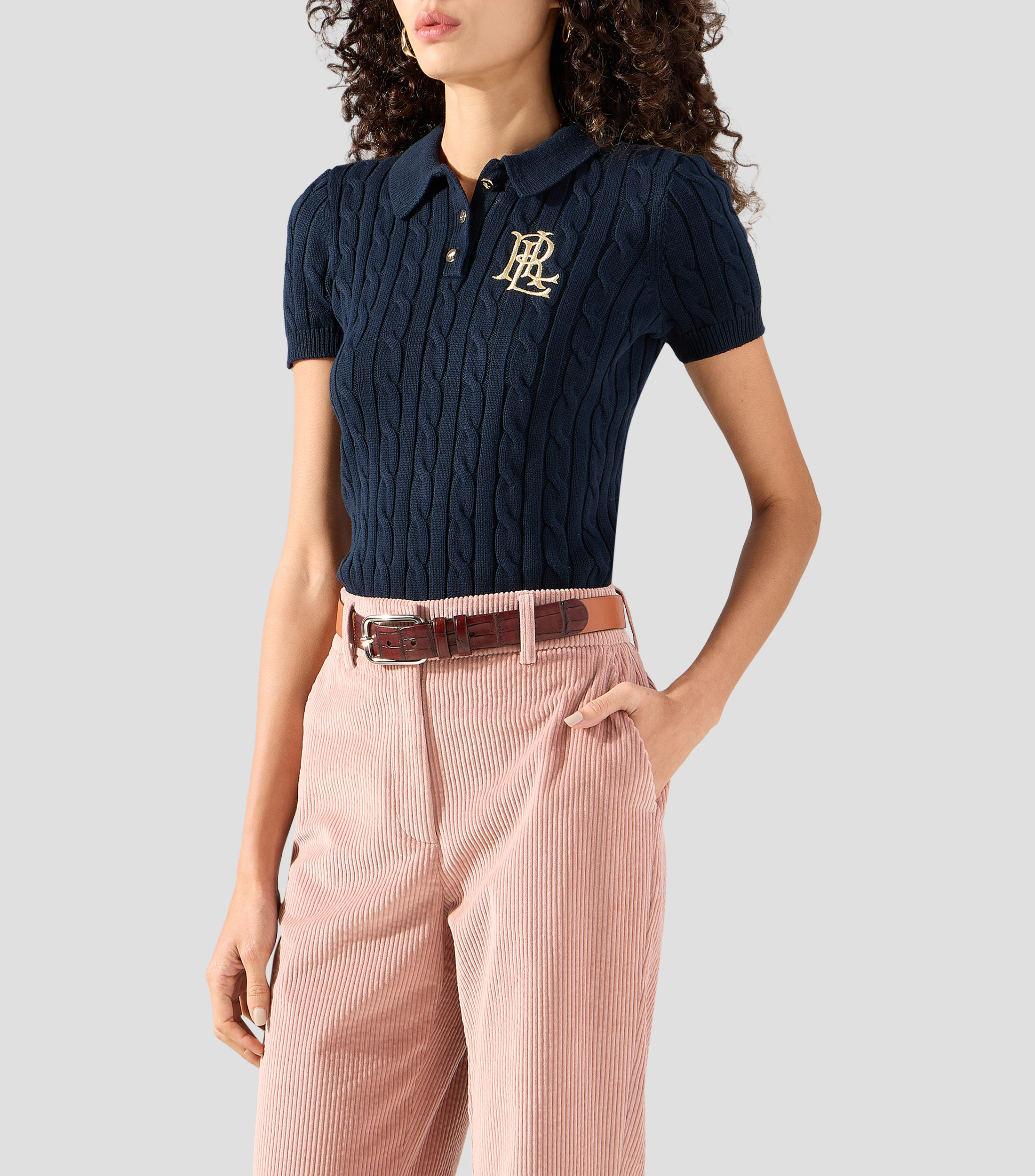 Suéter cuello polo Mujer