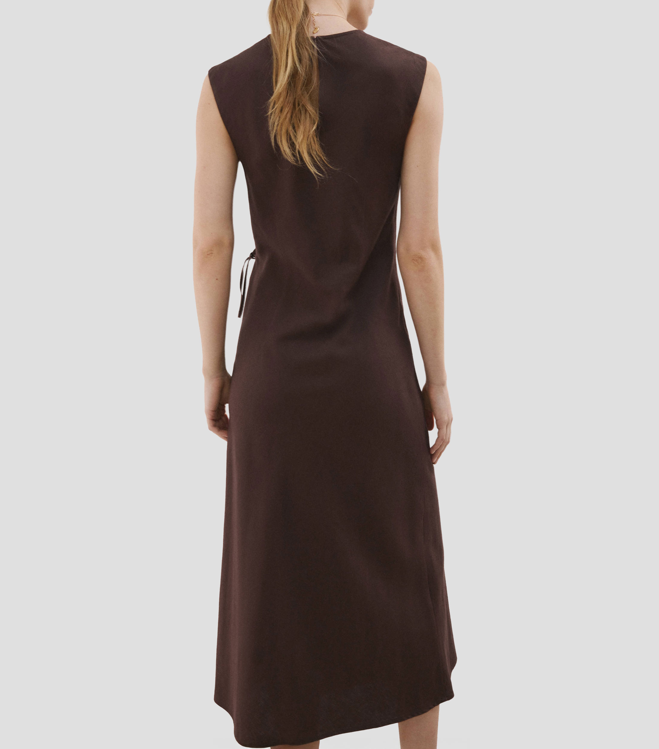 Vestido midi liso Mujer