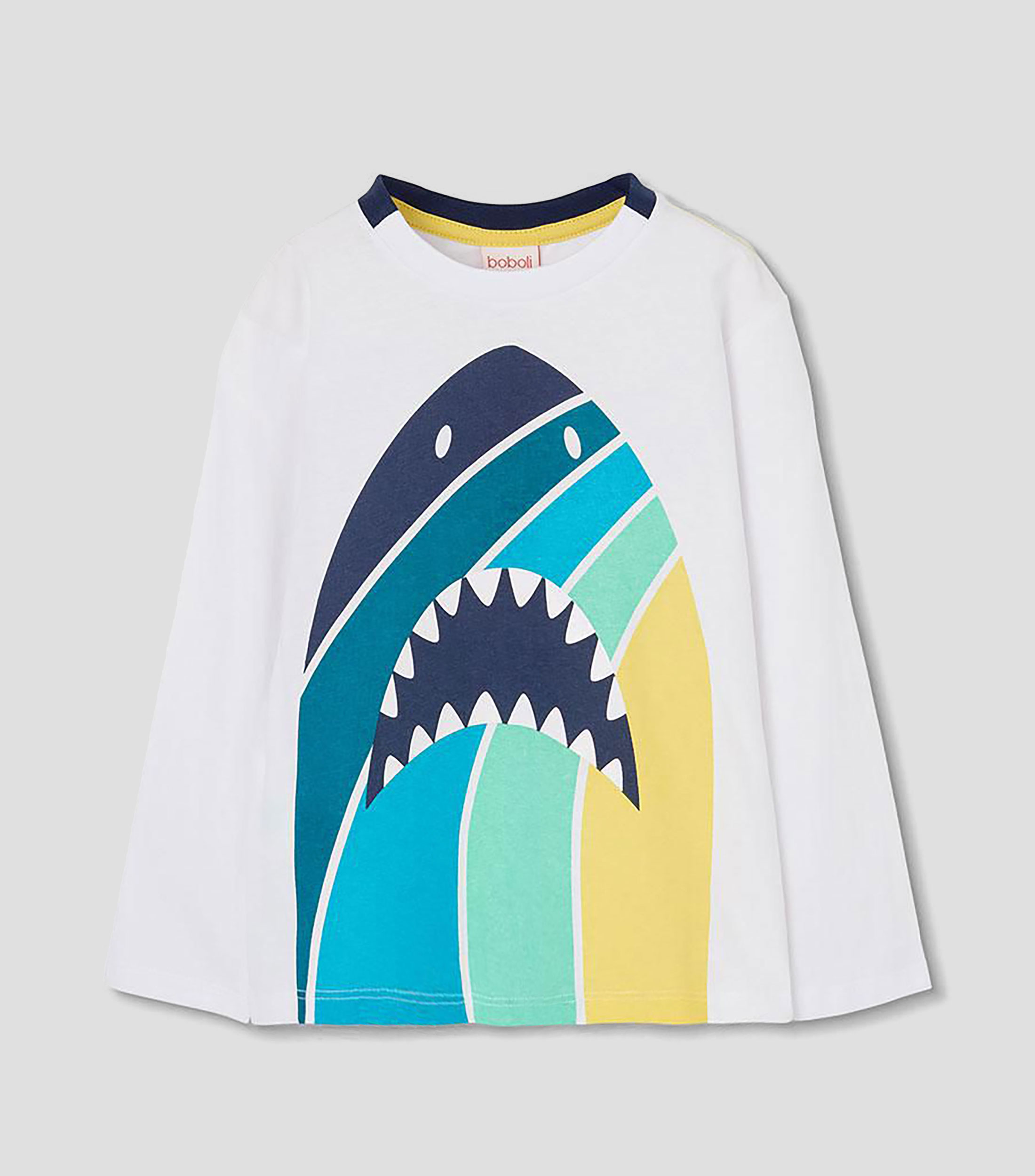 Playera cuello redondo manga larga estampada Niño