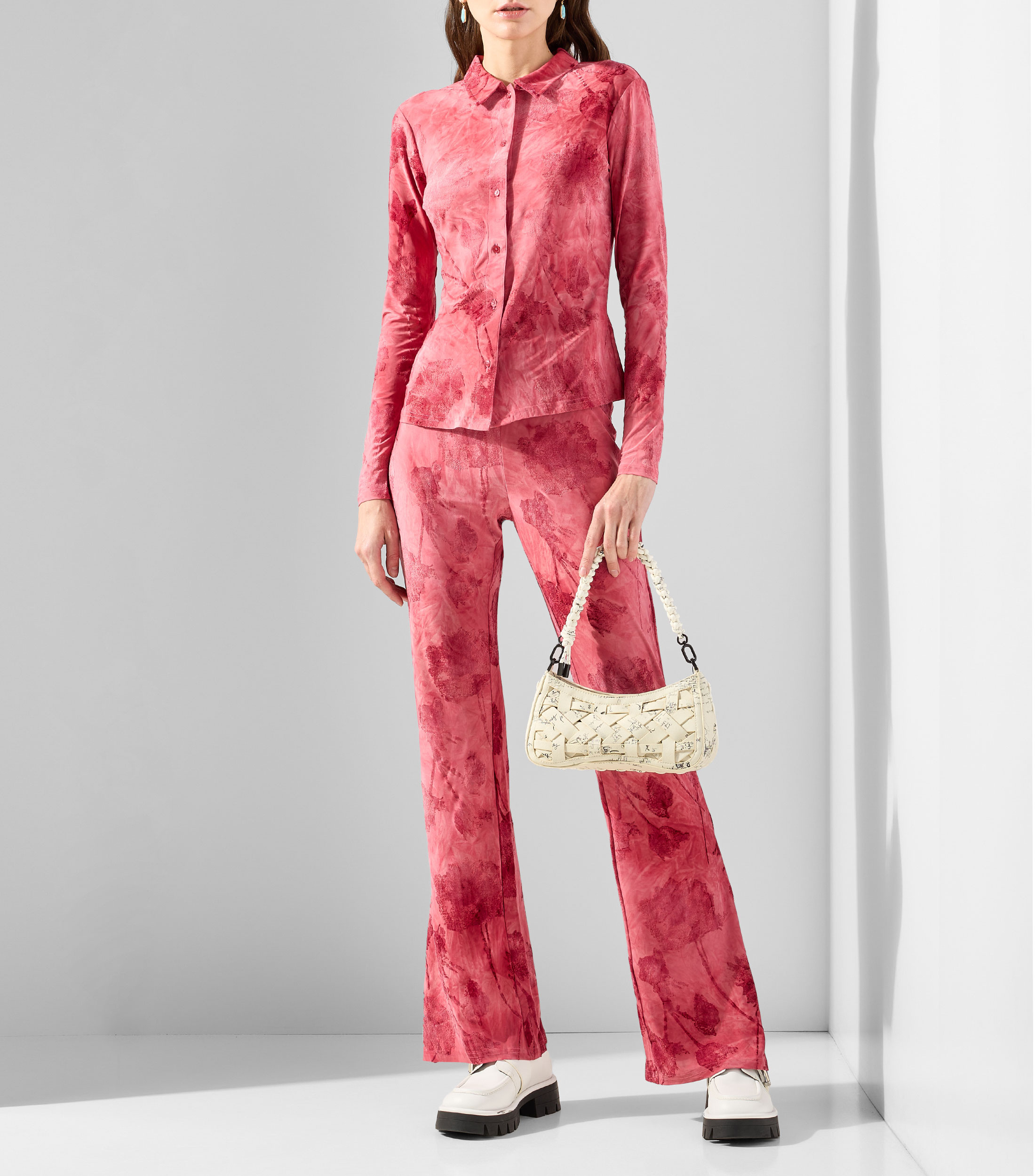 Bolsa shoulder blanca Indio Alsacia estampada Mujer