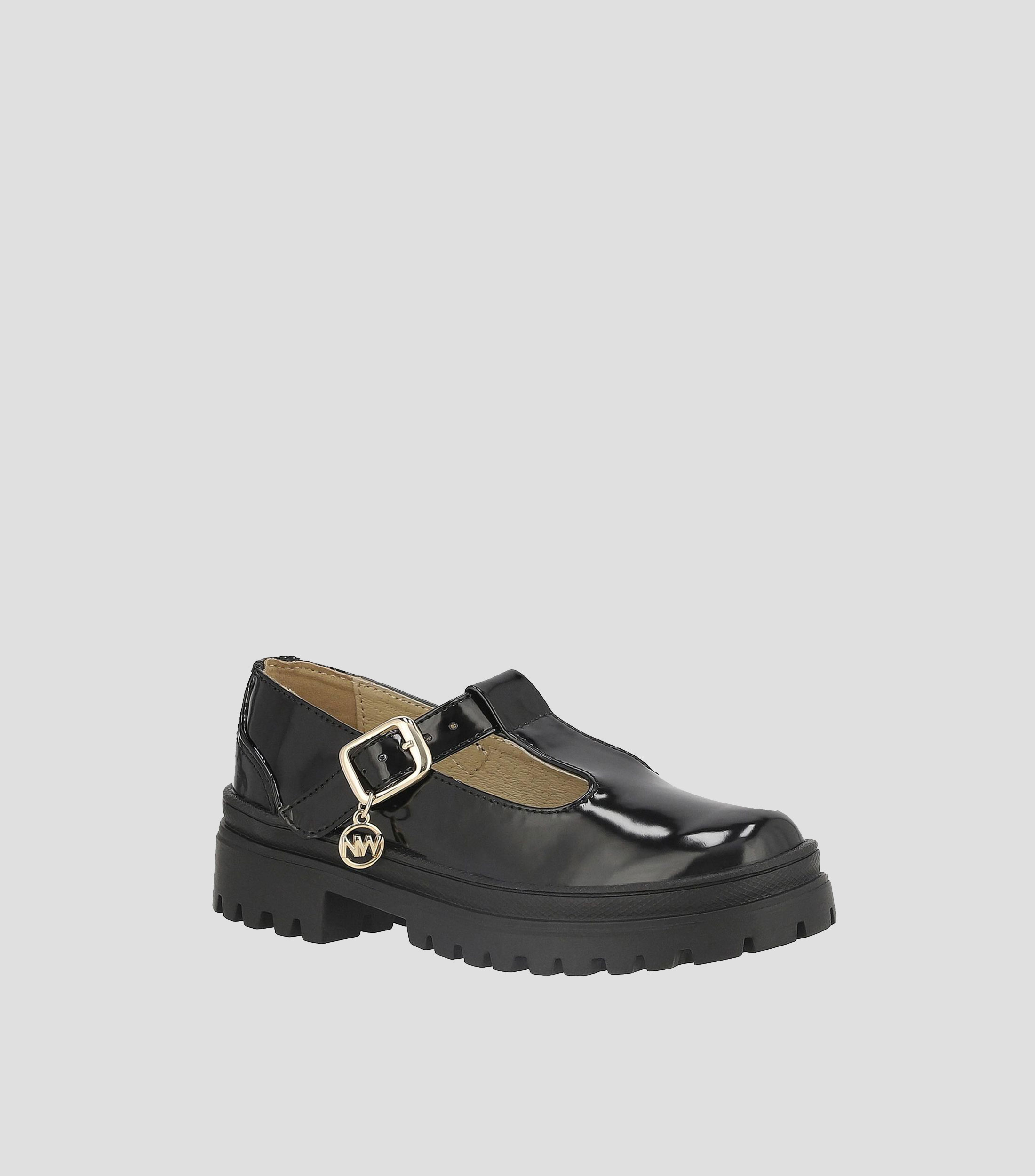 Mocasines con tacón bajo de cuña Niña