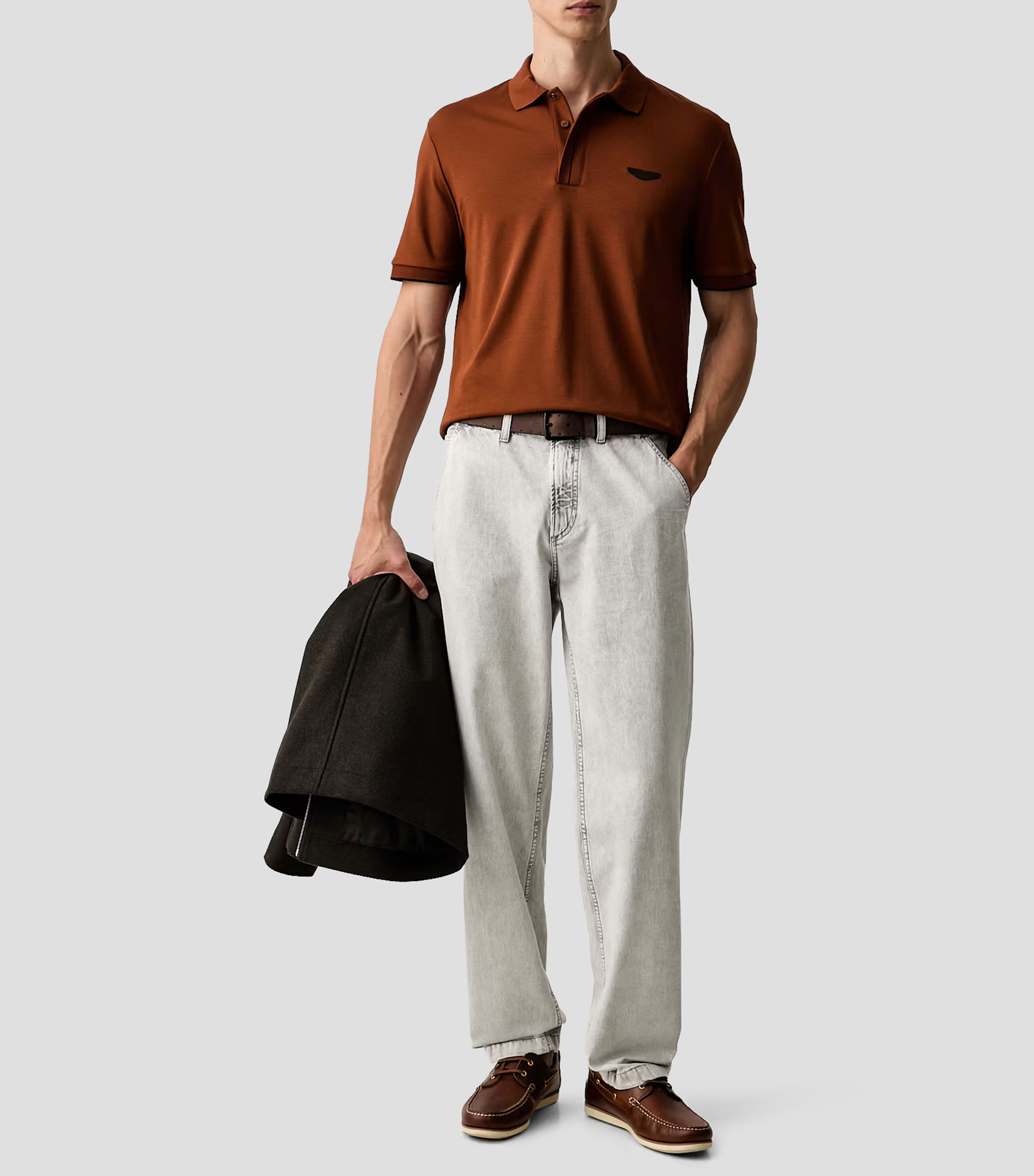 Player tipo polo manga corta lisa Hombre