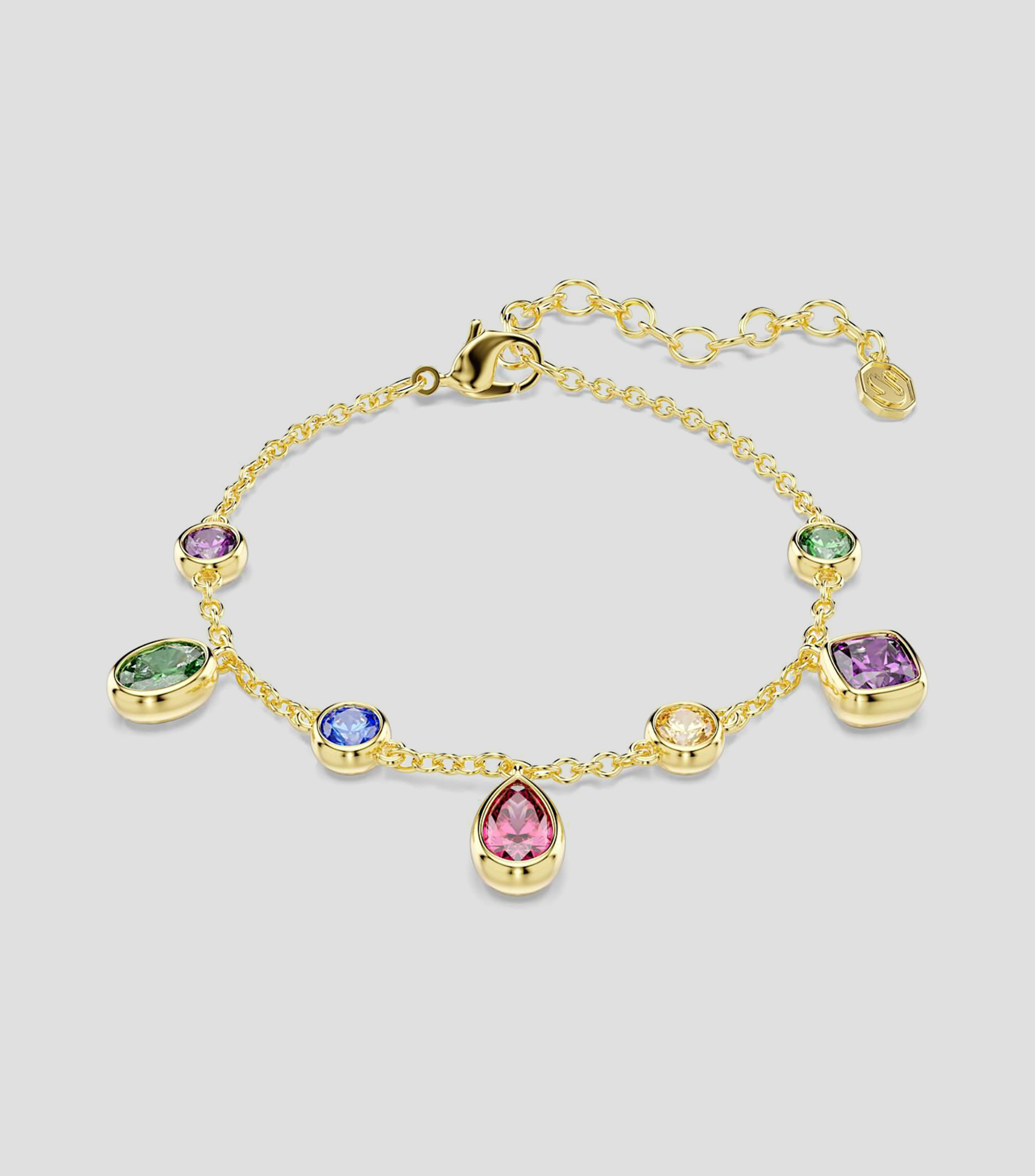 Brazalete con dijes de cristales en cortes mixtos multicolor Imber Mujer