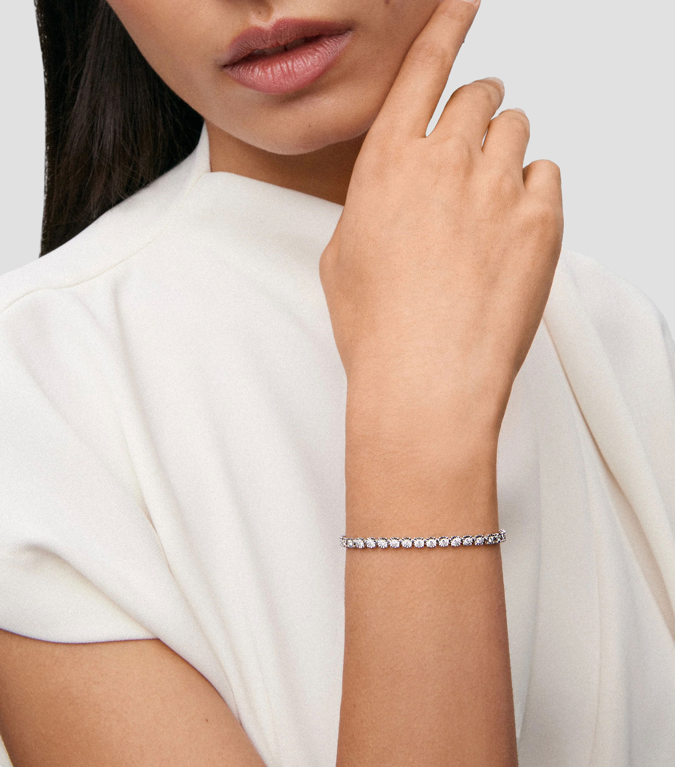 Pulsera en oro blanco de 18 Kts Grace Mujer