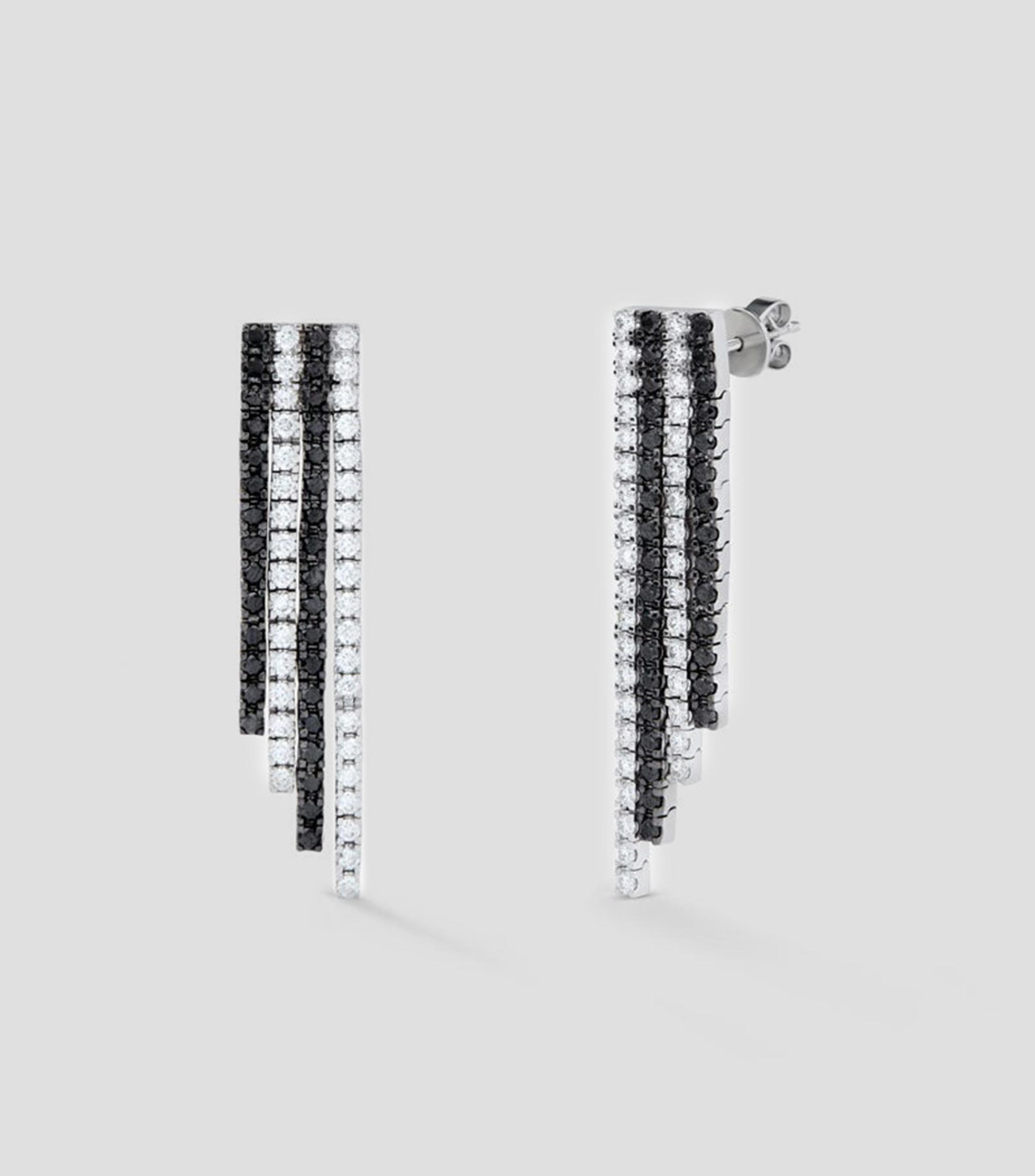 Pendientes en oro blanco de 18 kilates con diamantes Mujer