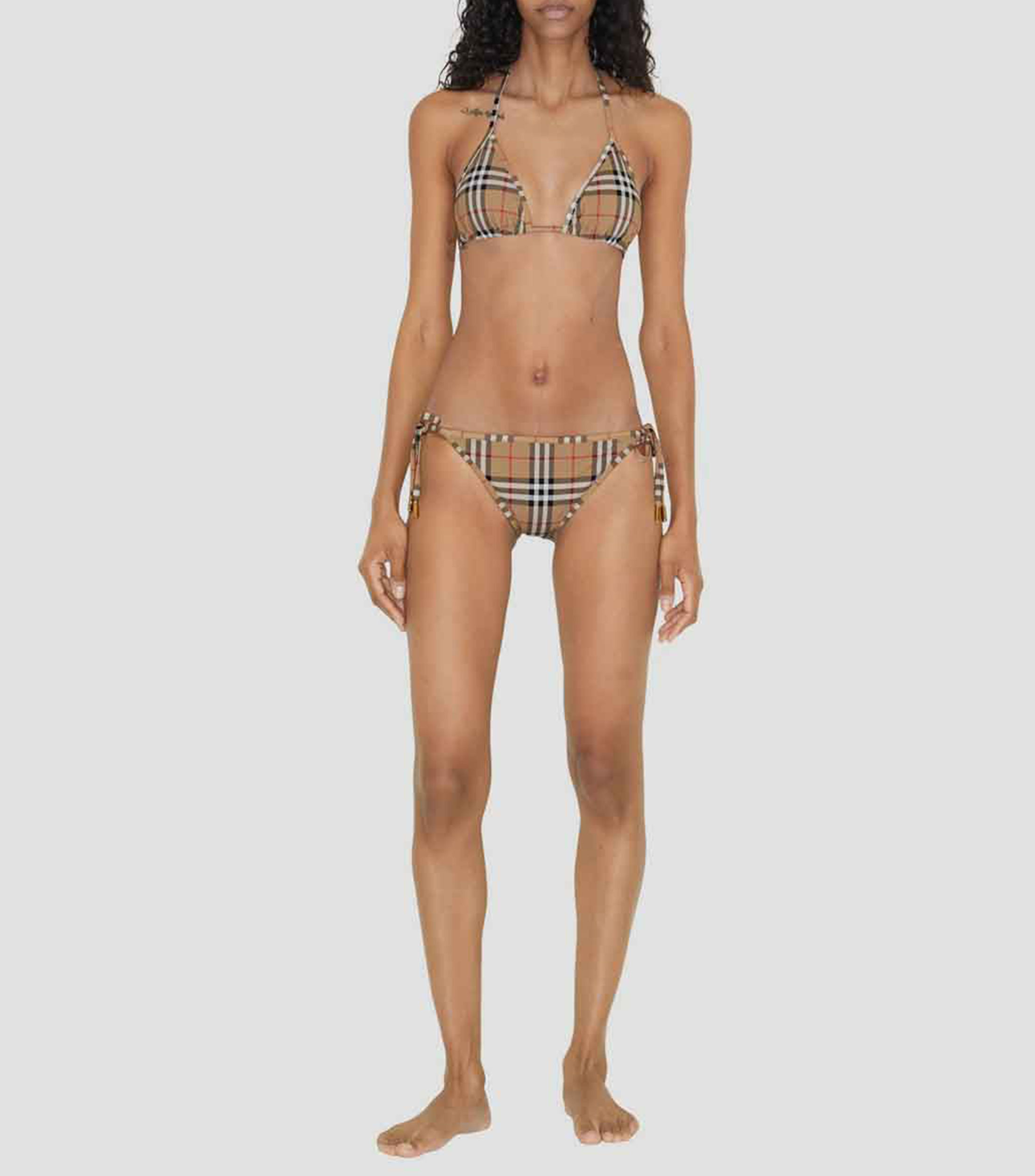 Traje de baño triángulo check Mujer