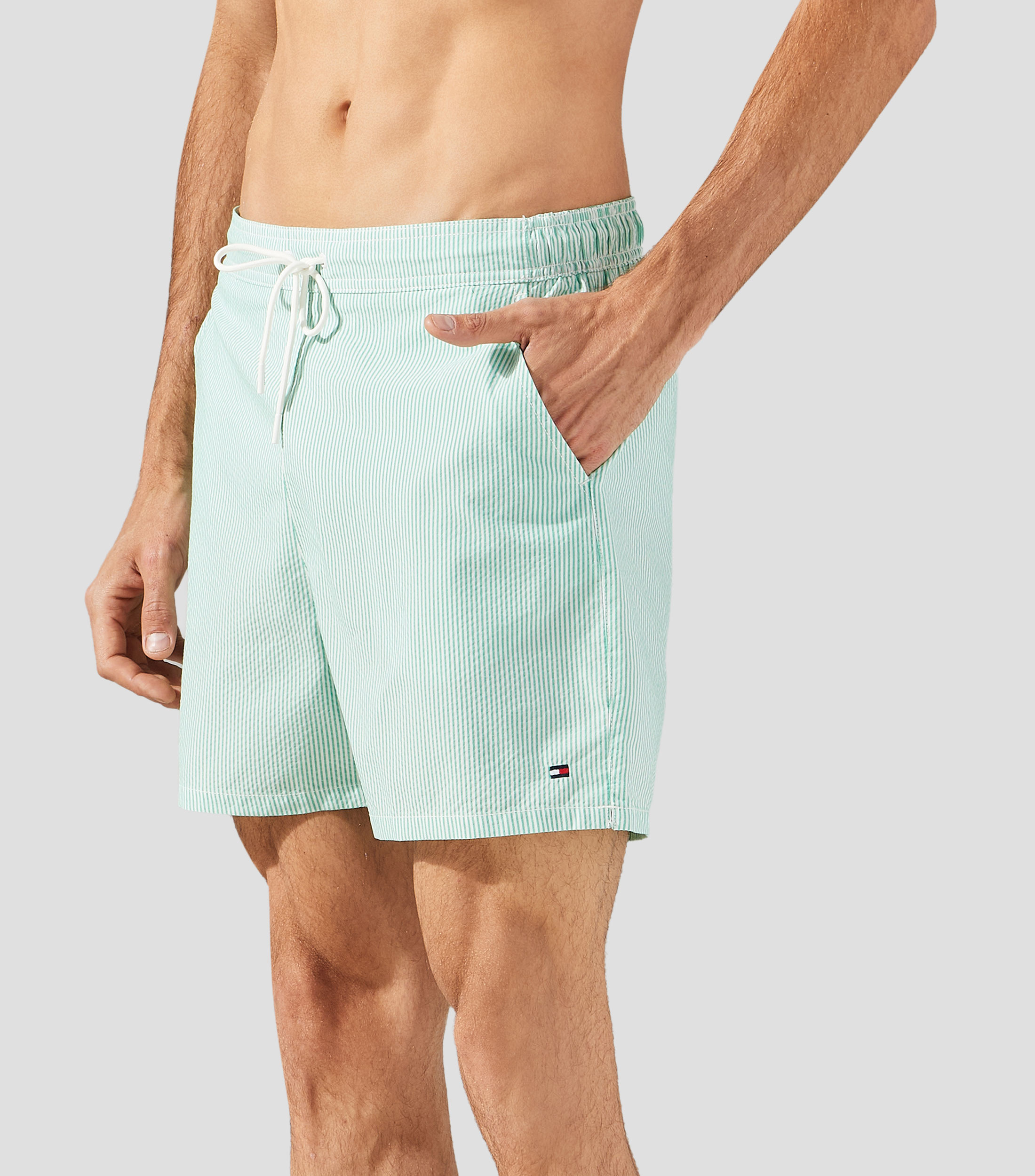 Traje de baño corto rayas Hombre