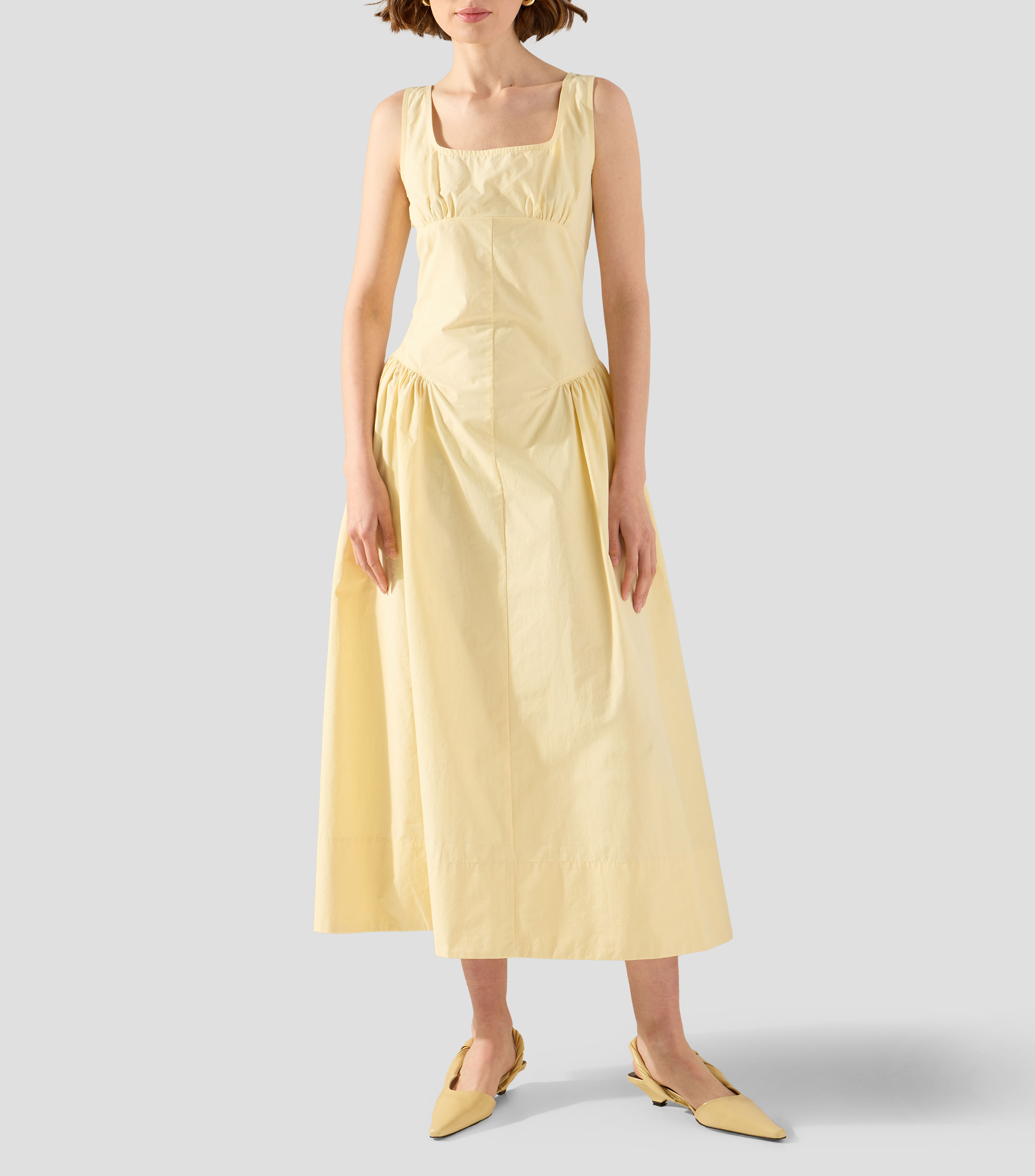 Vestido midi liso Mujer
