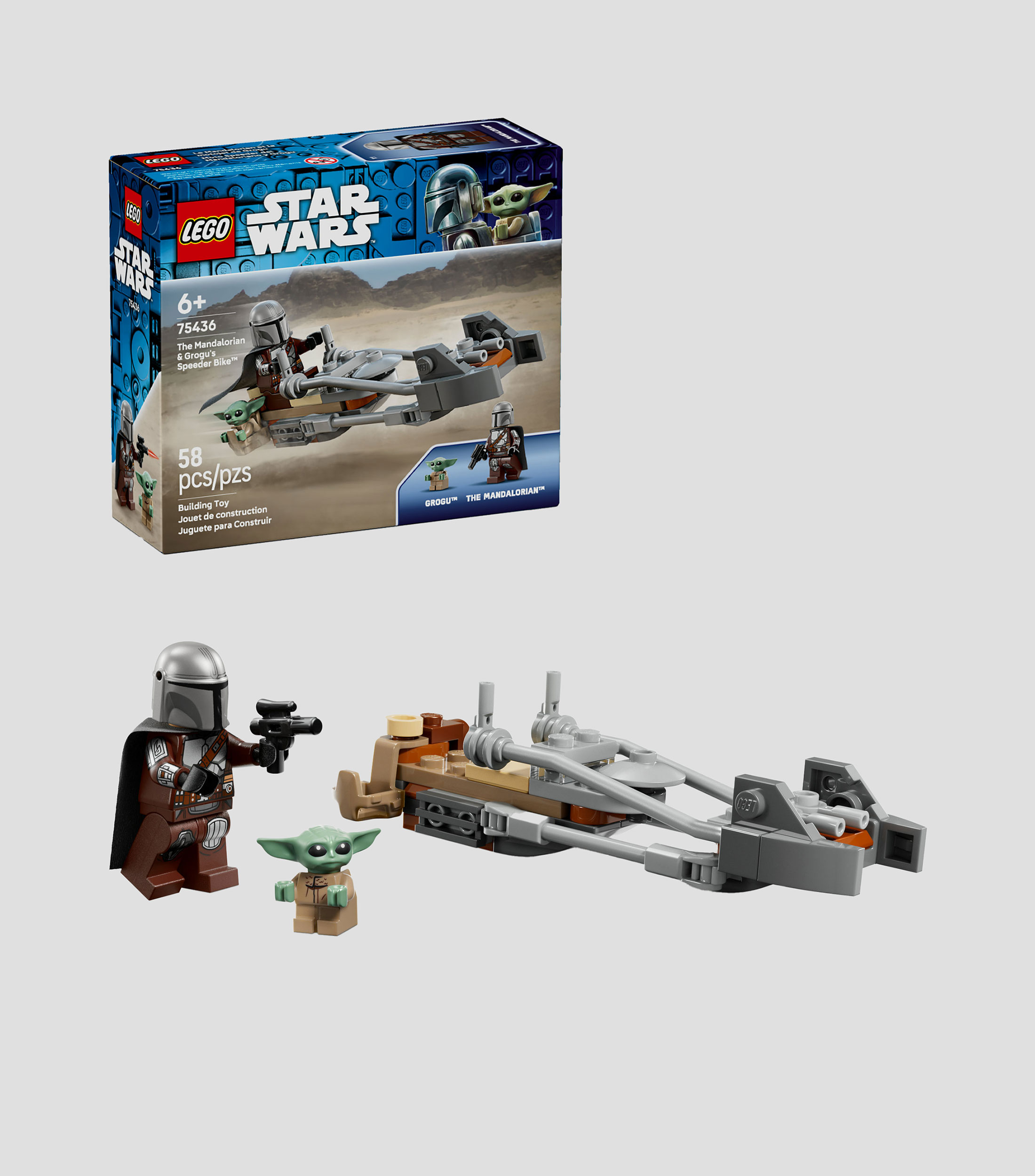 Lego Star Wars, Moto Speeder del Mandaloriano y Grogu
