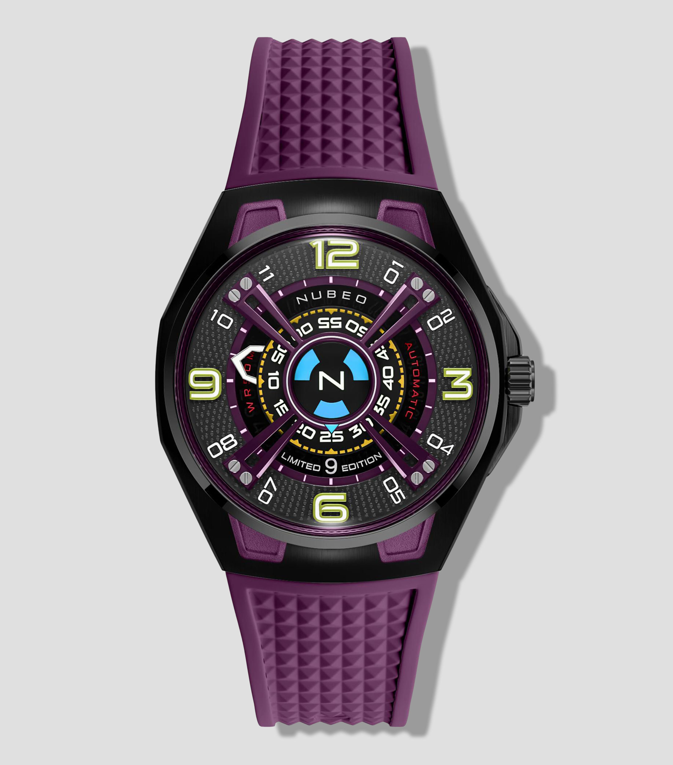 Reloj Unisex Casual Negro, Morado