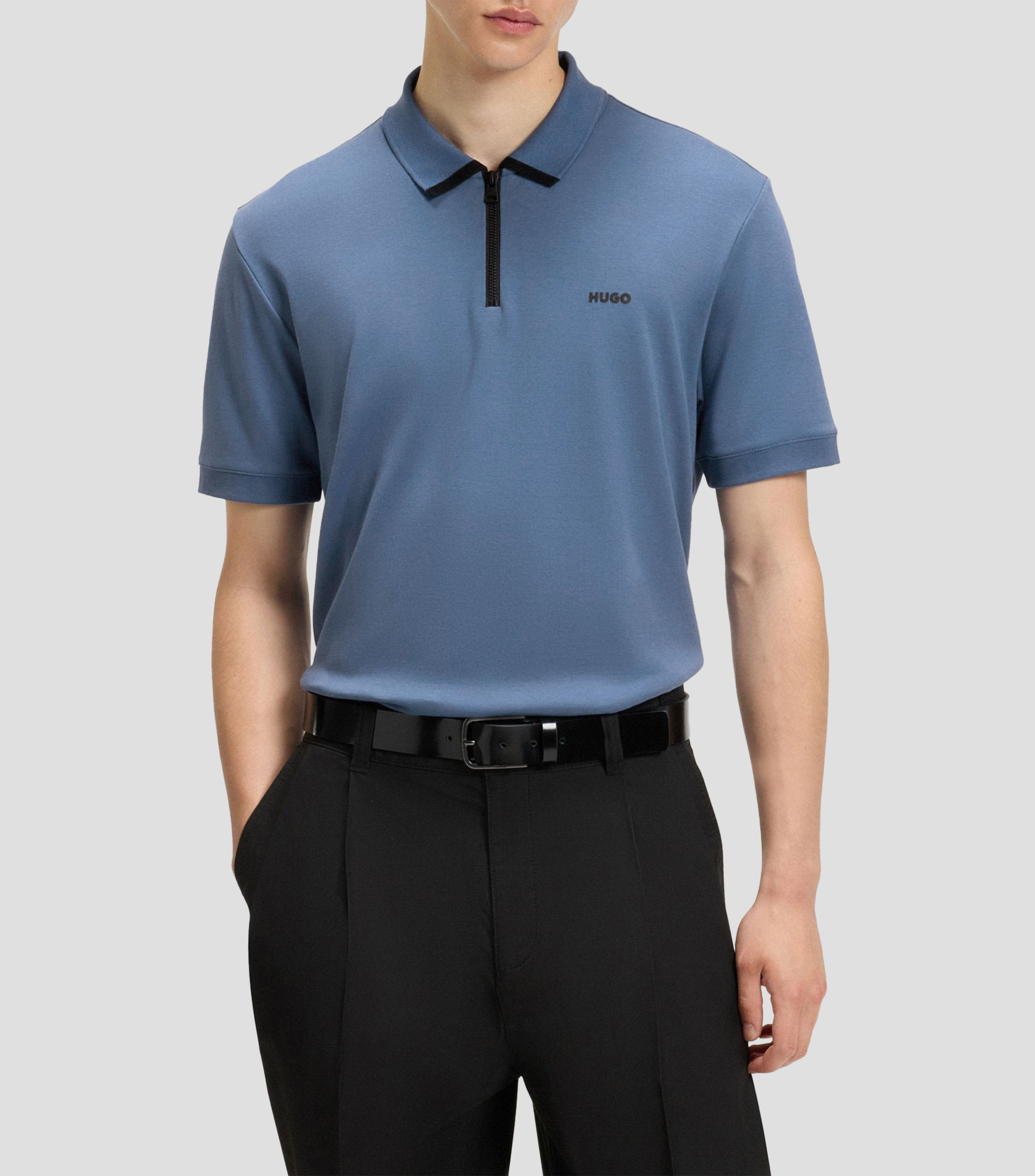 Playera tipo polo manga corta estampada Hombre