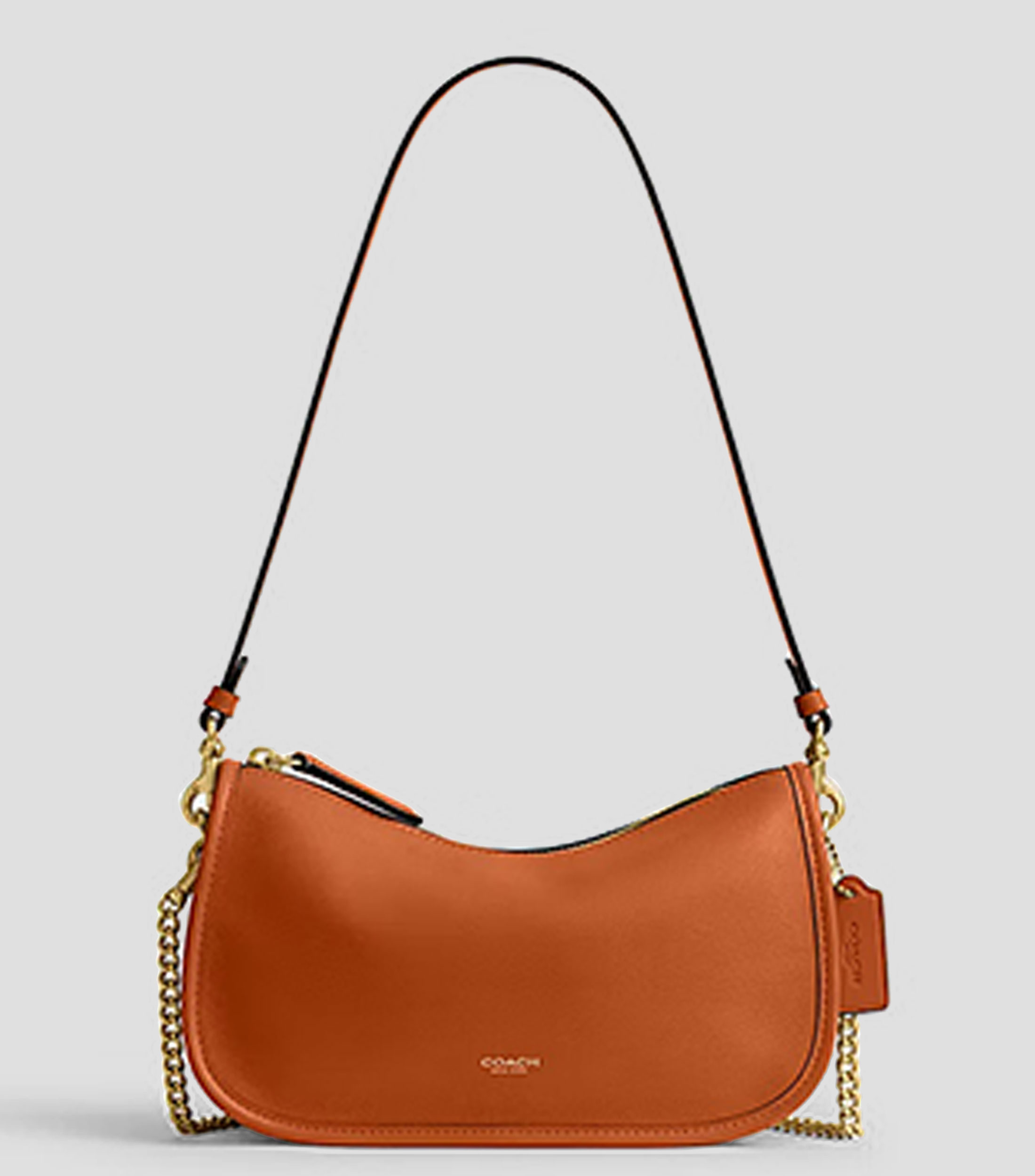 Bolsa crossbody café en piel Mujer
