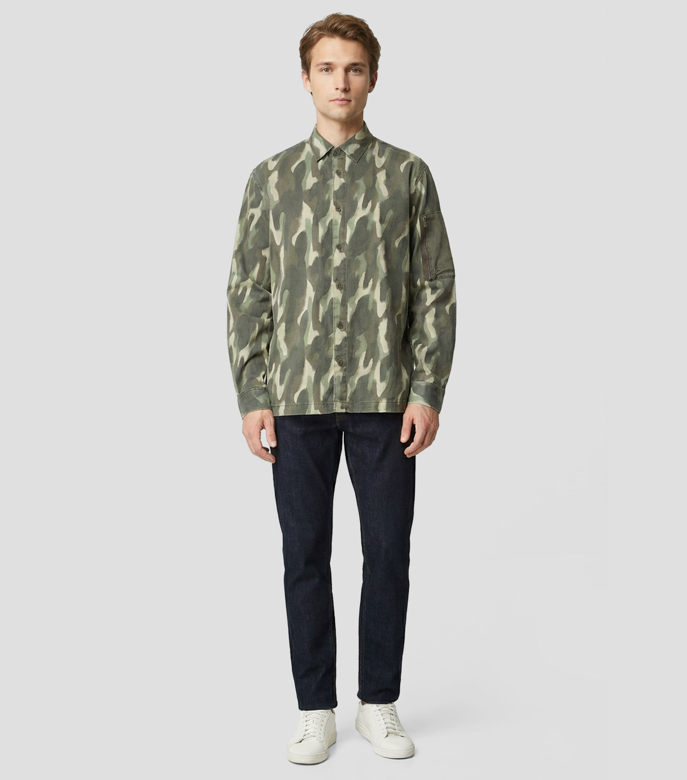 Camisa con camuflaje manga larga Hombre