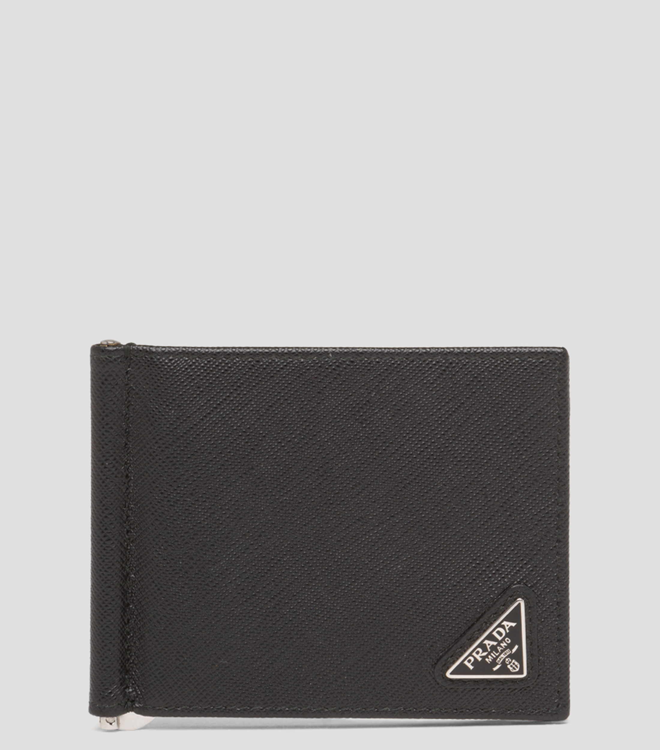 Cartera bifold en piel Saffiano fantasía Hombre