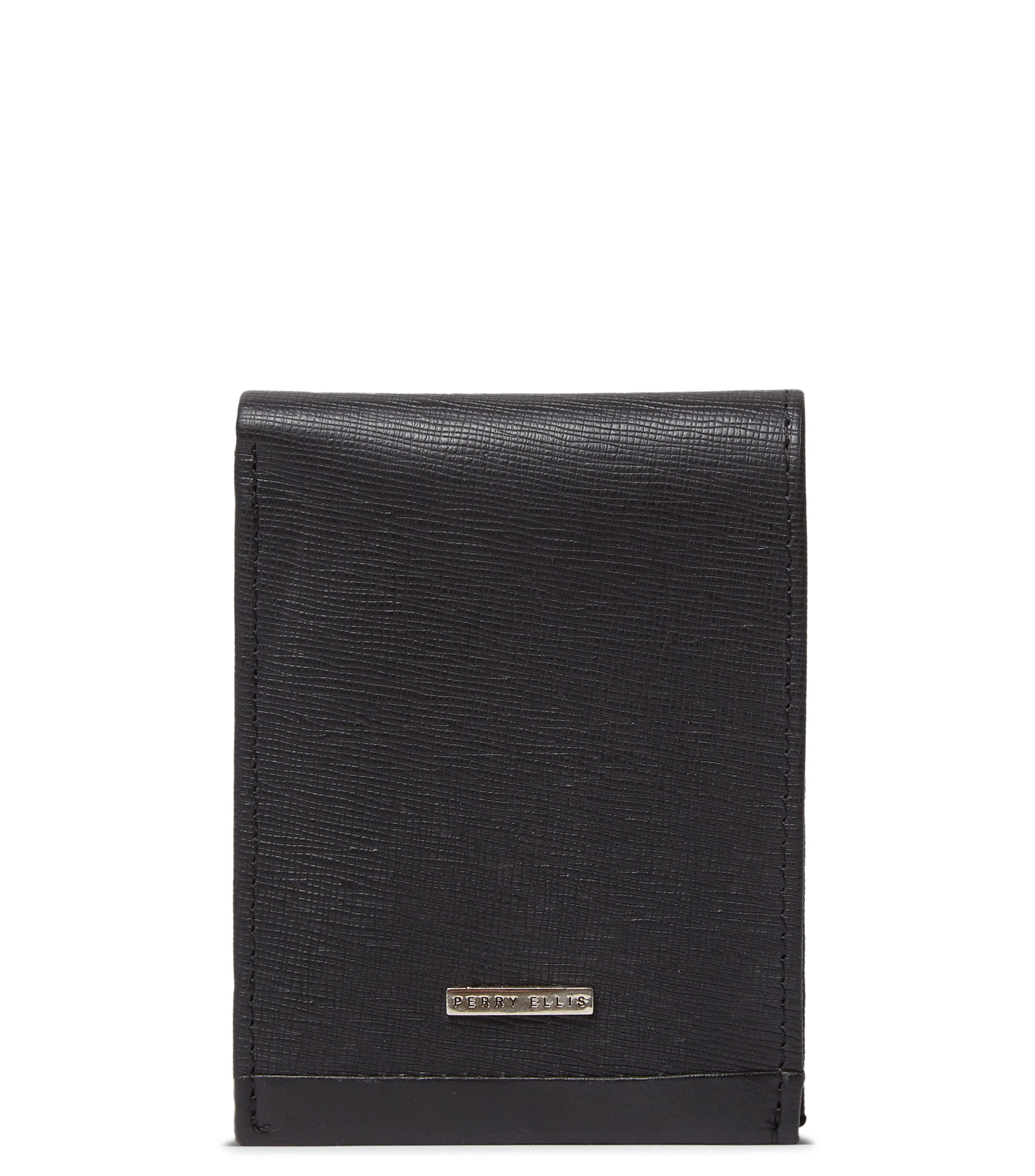 Perry Ellis: Cartera Bifold Negra en Piel Hombre El Palacio de