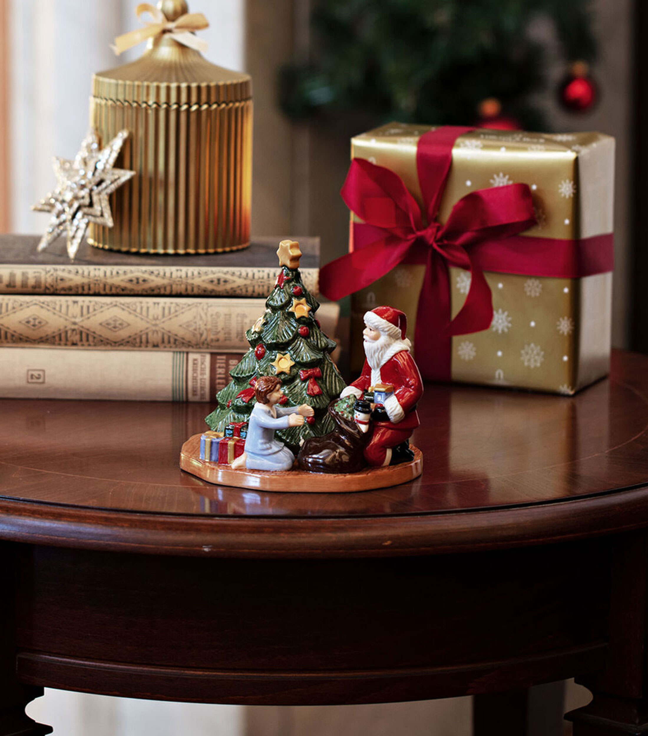 Portavela Christmas Toy's en porcelana