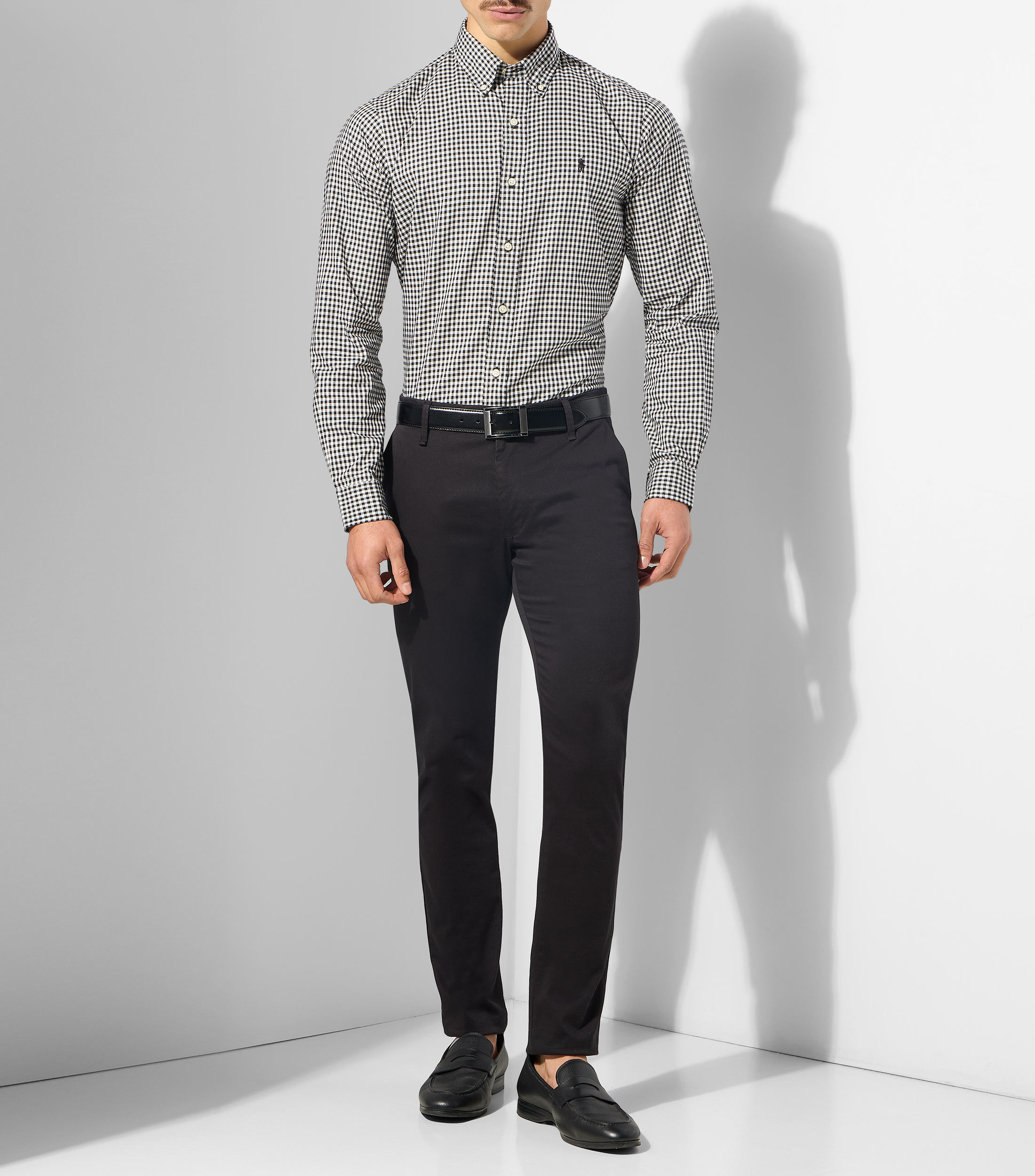 Camisa con cuadros manga larga Hombre
