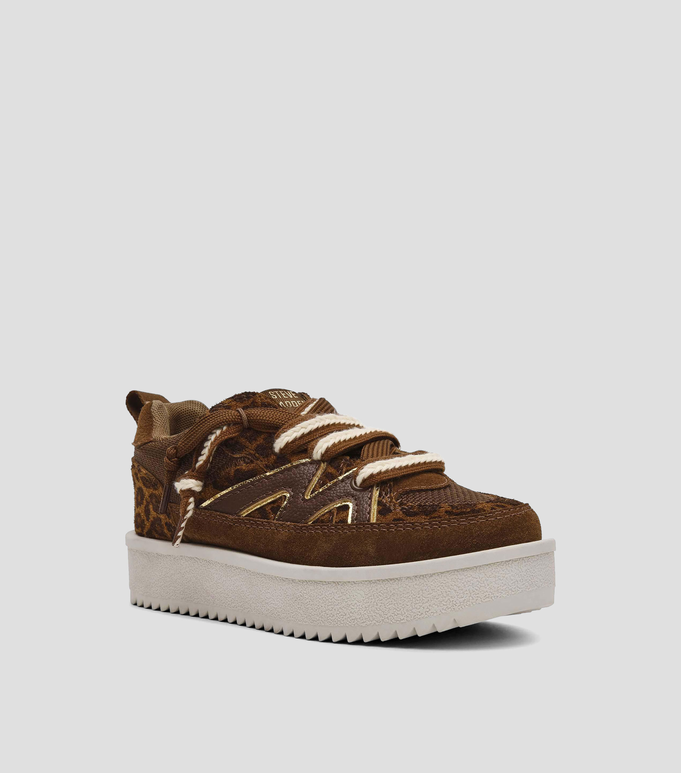 Tenis casuales con plataforma en gamuza Mujer