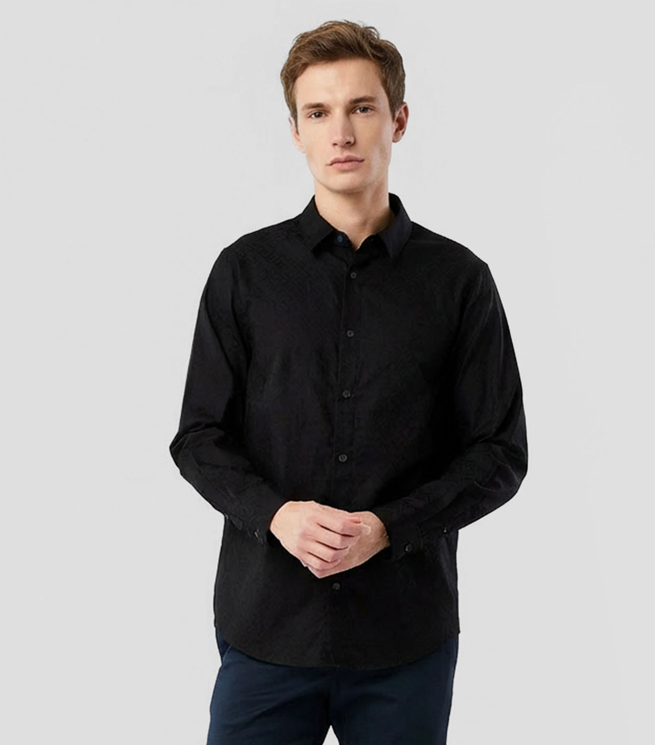 Camisa Estampada Manga Larga Hombre