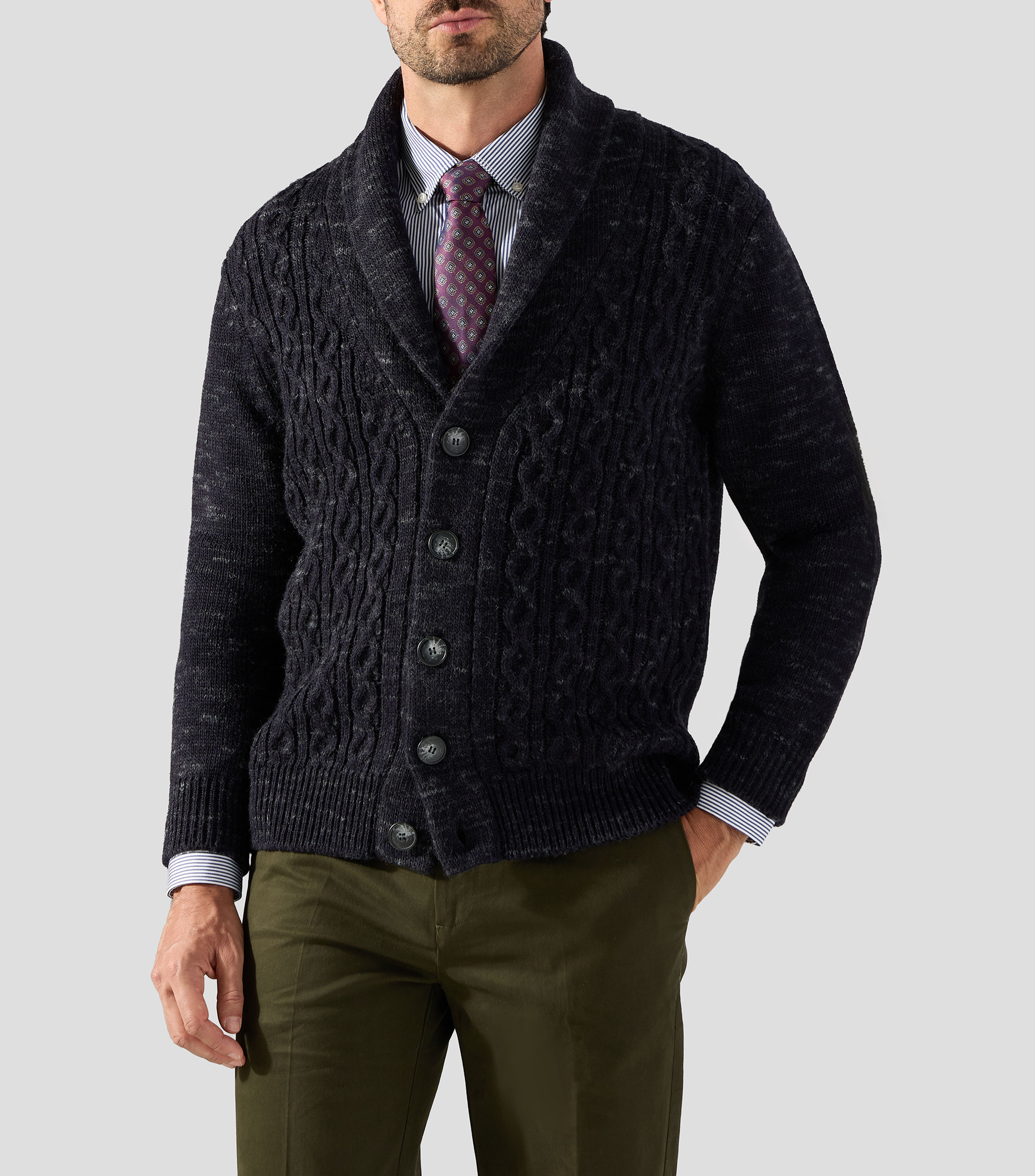 Corbata ancha de seda estampada