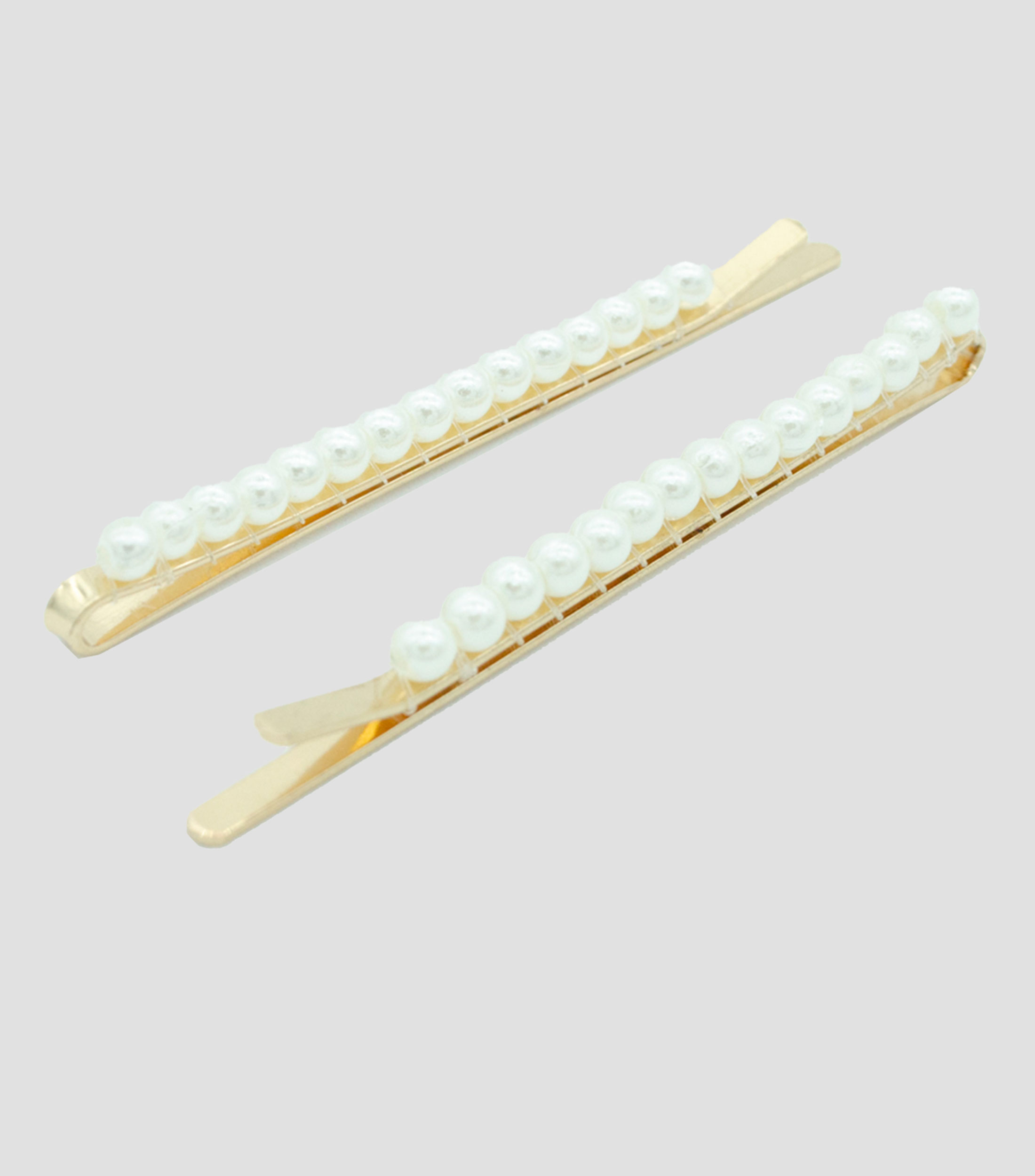 Set 2 Clips Dorados Perlas Mujer