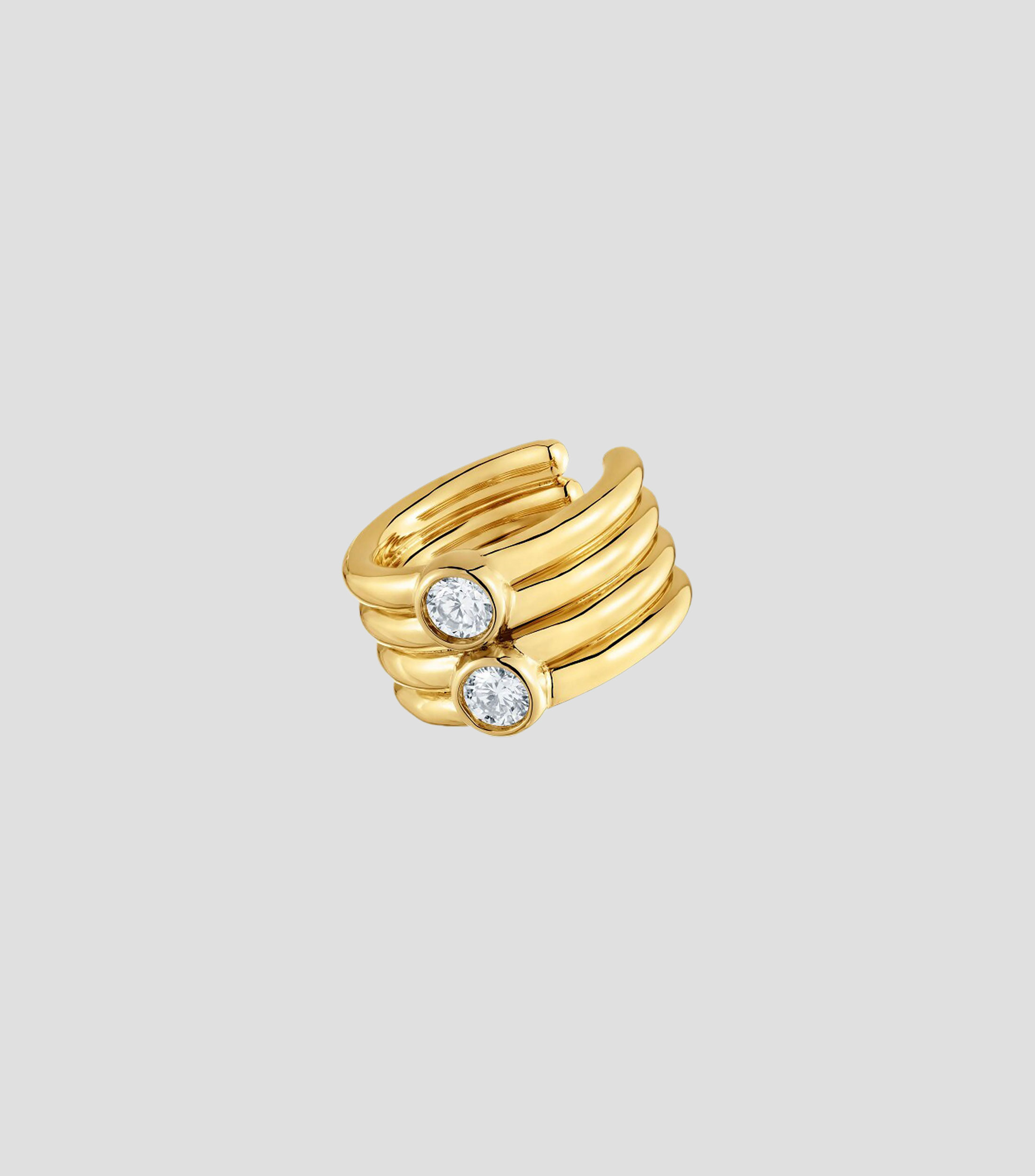 Arete earcuff en Plata .925 con diamantes Straight Mujer