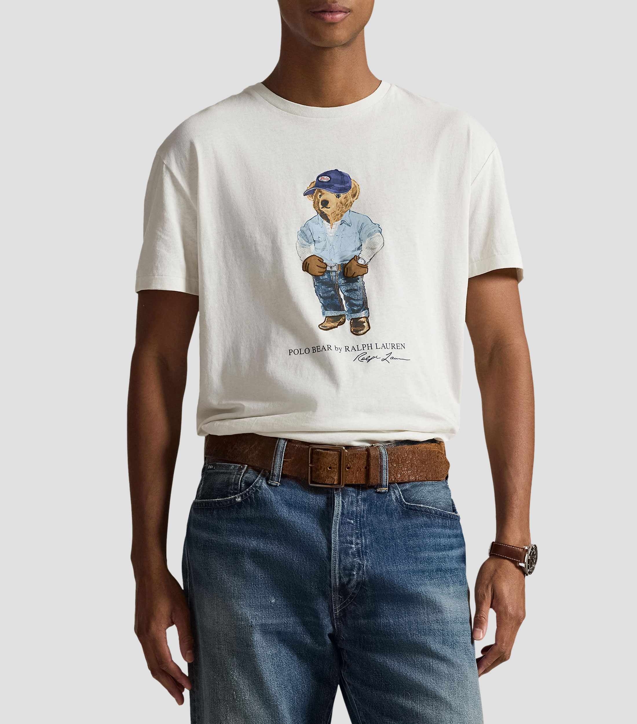 Playera cuello redondo manga corta estampada Hombre