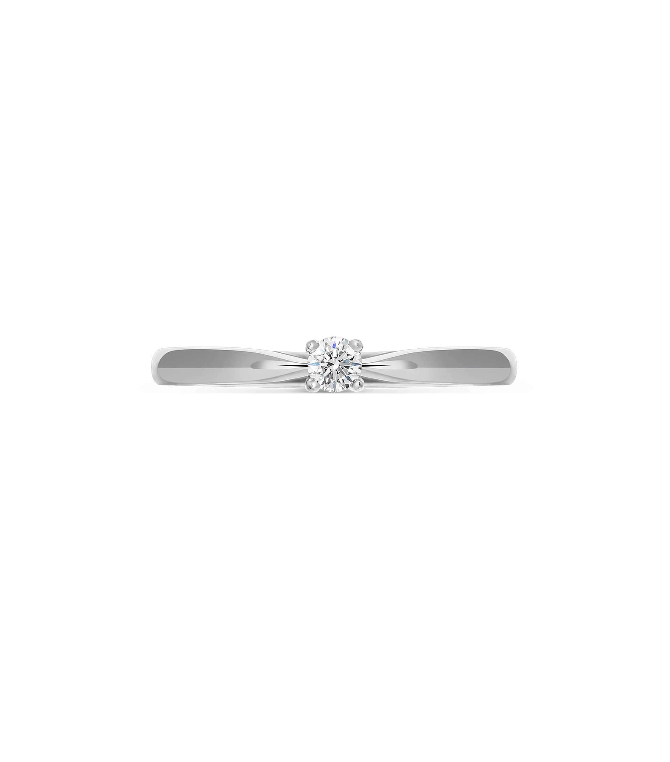Anillo Solitario en oro blanco de 18 Kts con diamante 0.08 Ct Mujer