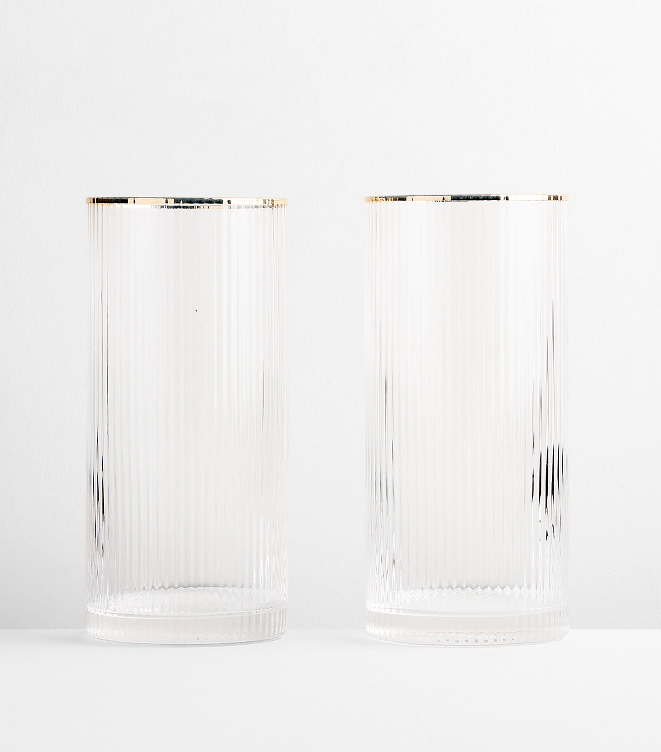 Set 2 vasos altos en vidrio