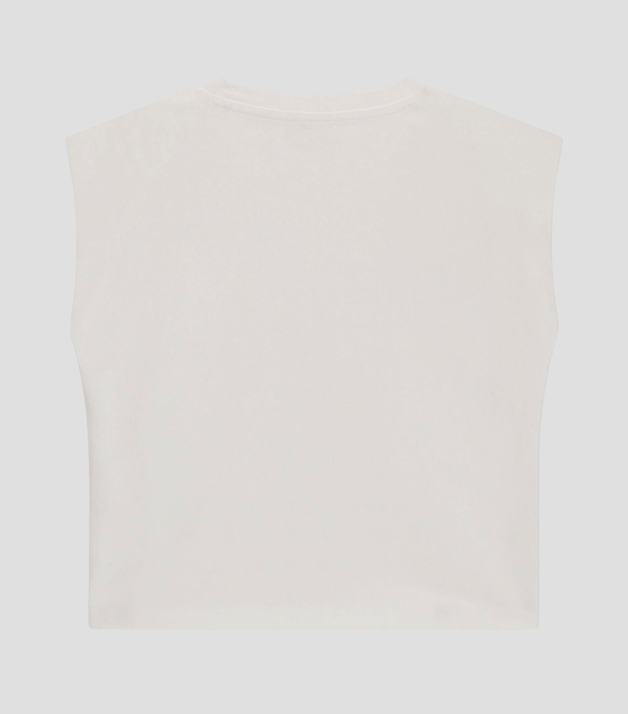 Playera cuello redondo sin mangas con microdiseños Niña