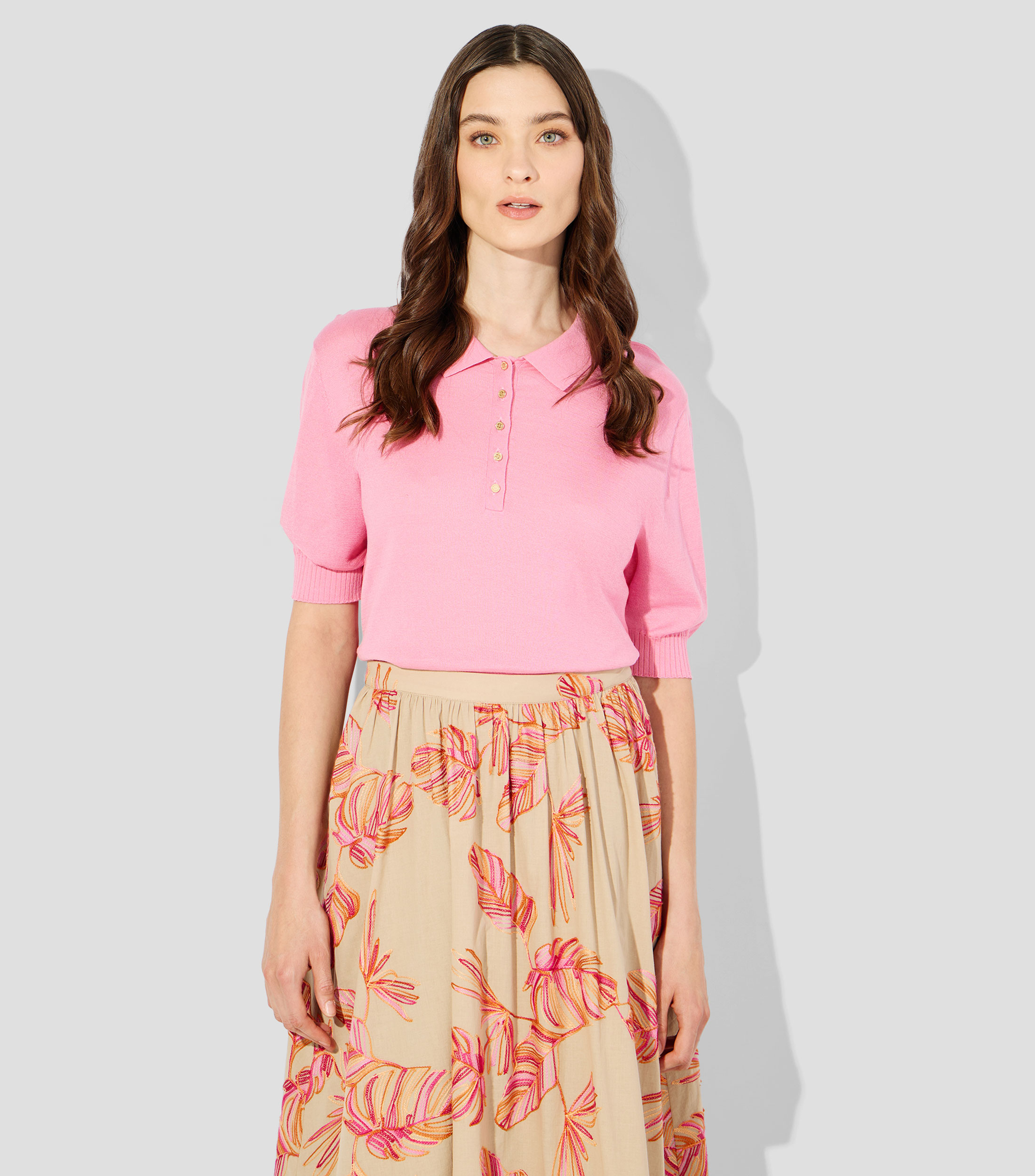 Suéter cuello tipo polo Mujer