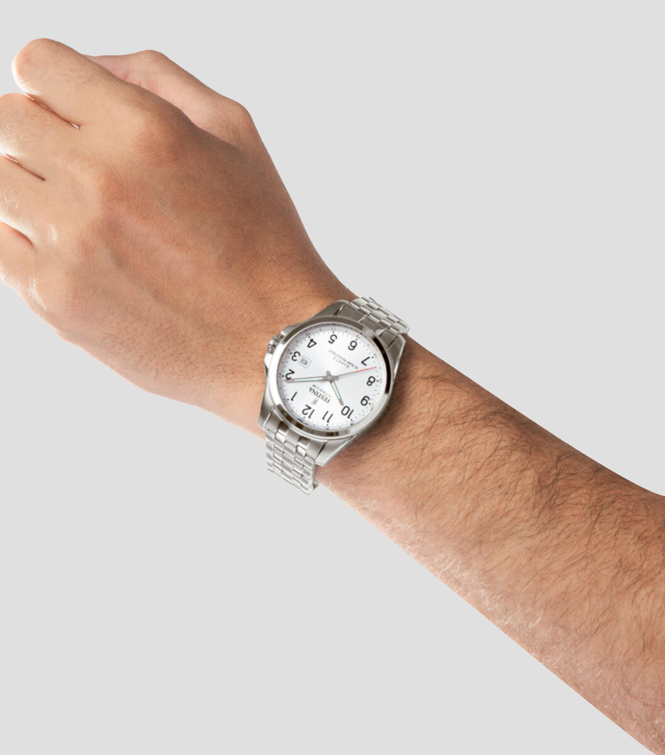 Reloj para Hombre Calendario Titanium De Vestir, Plateado