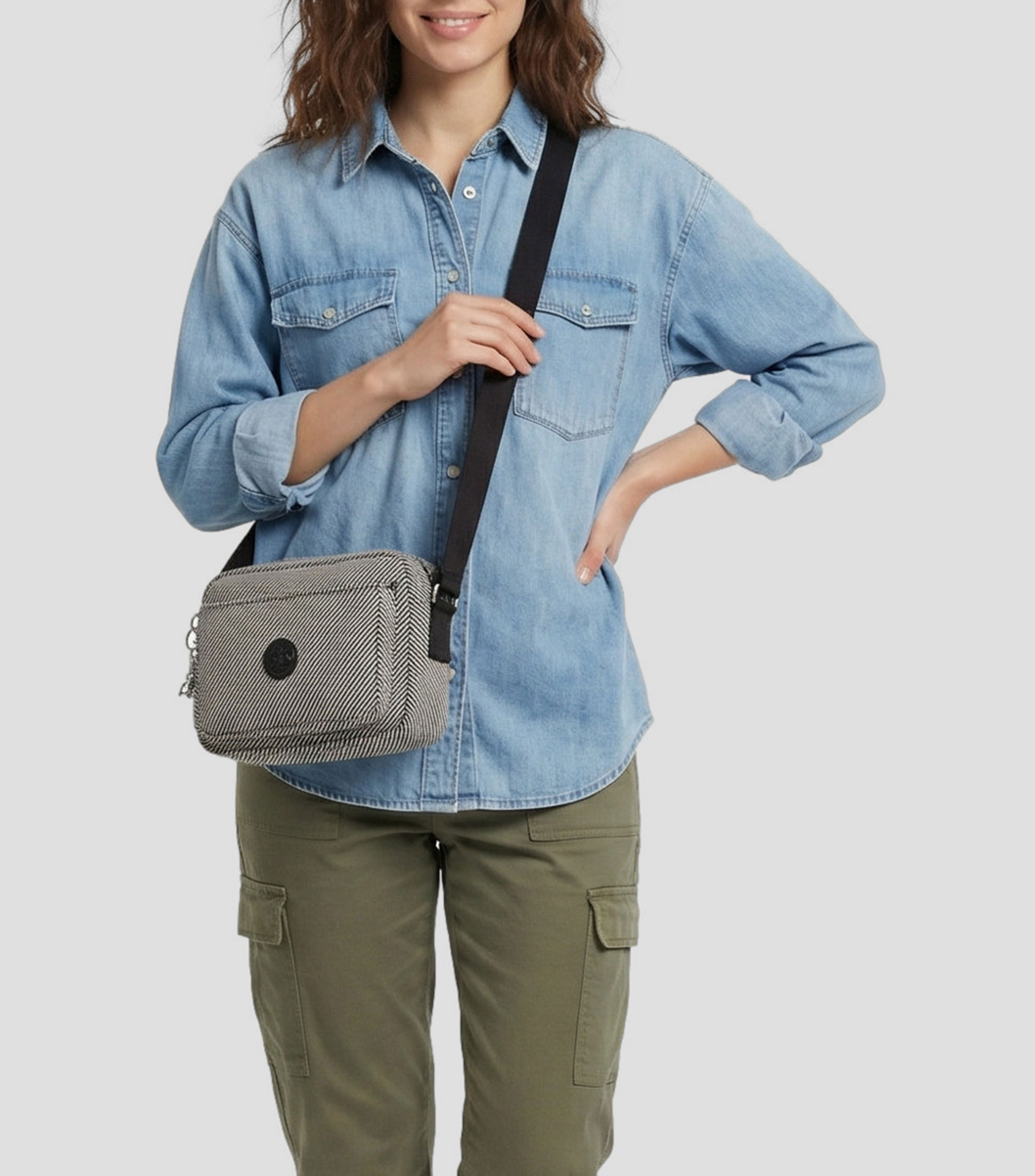 Bolsa crossbody a rayas Niña