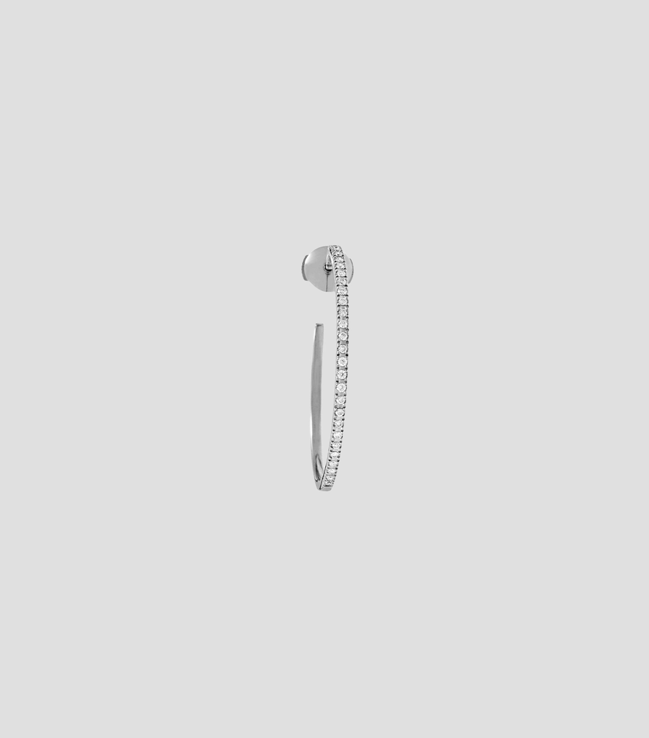 Arete de aro grande en oro blanco de 18 kilates con diamantes Diamonds Mujer