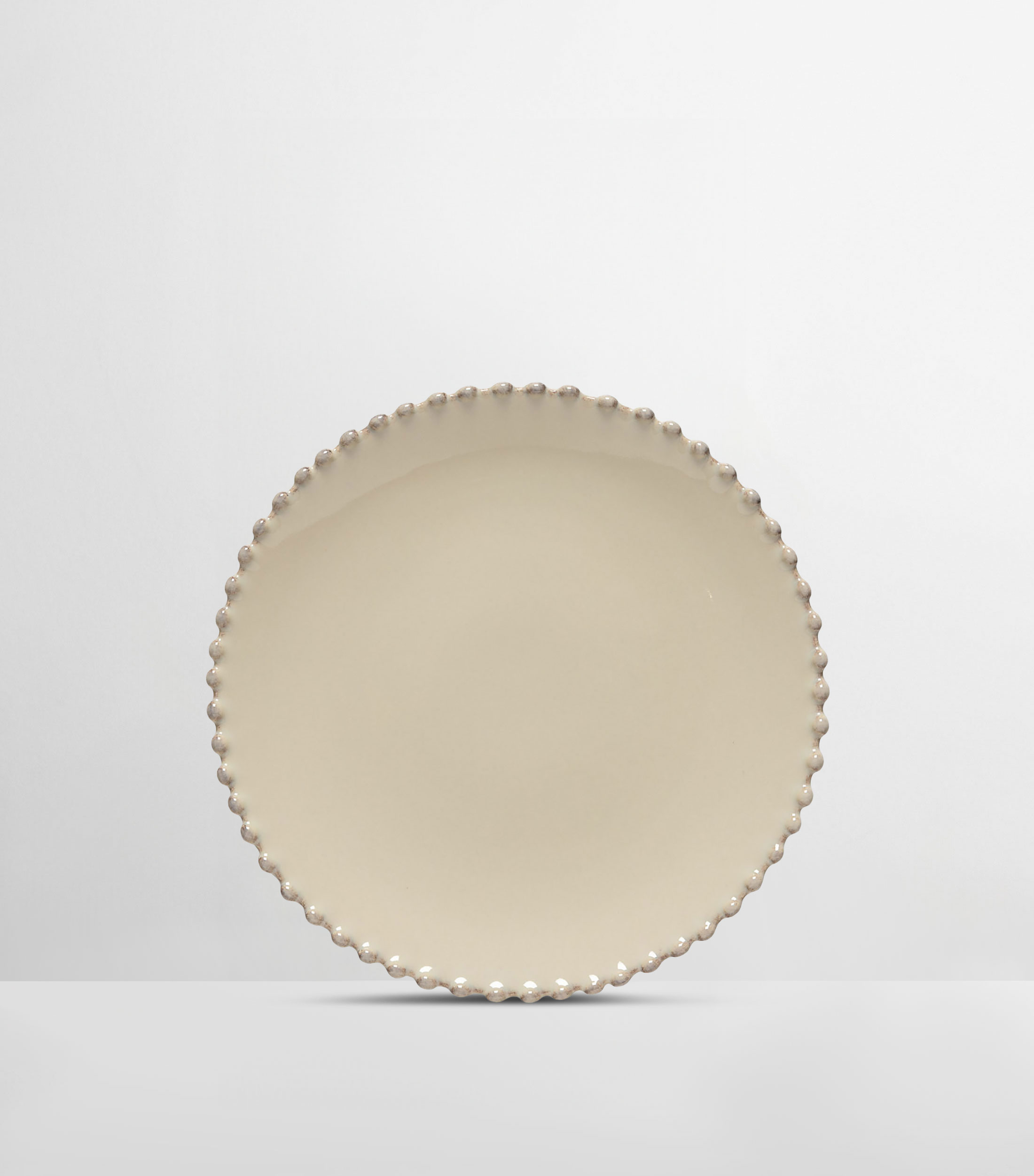 Plato para ensalada Pearl crema