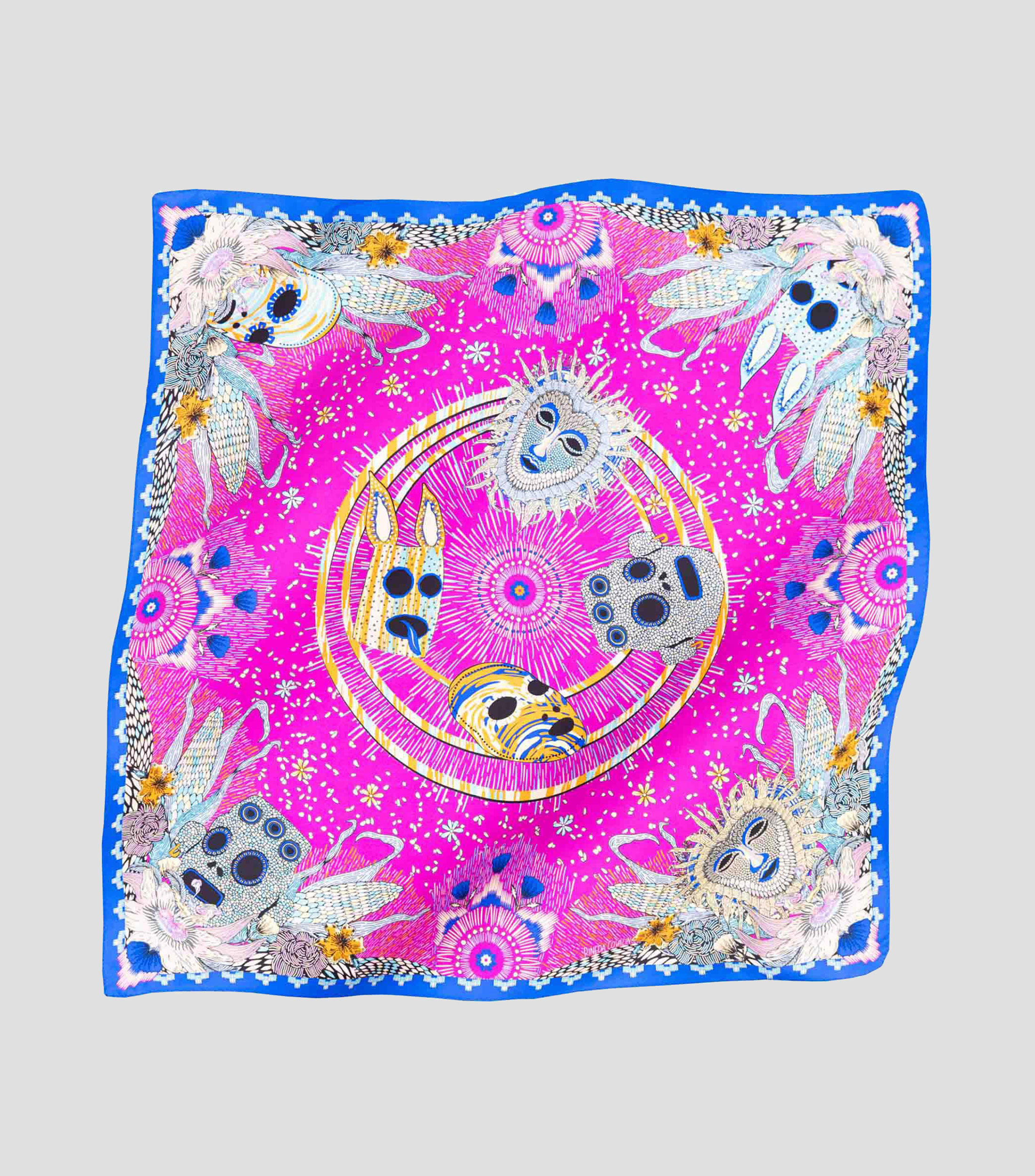 Mascada en seda fucsia Máscaras Mujer