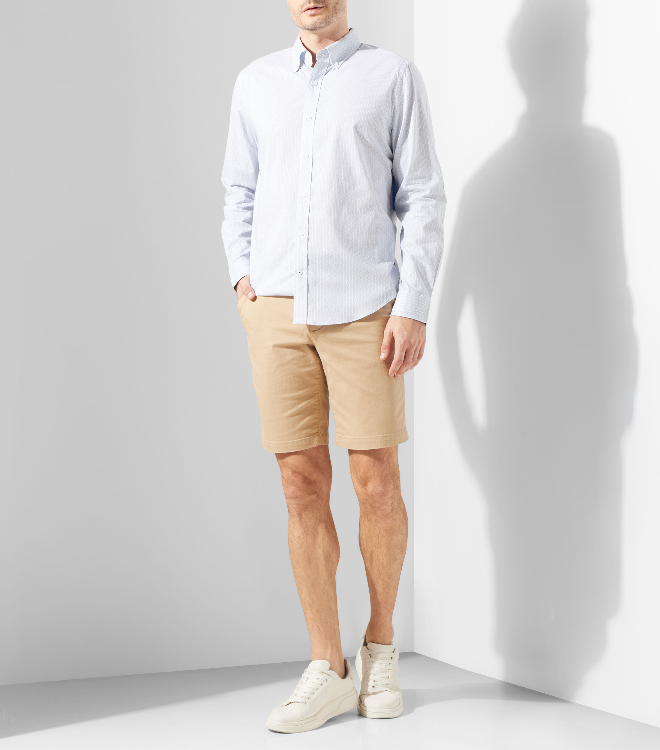 Camisa estampada manga larga Hombre