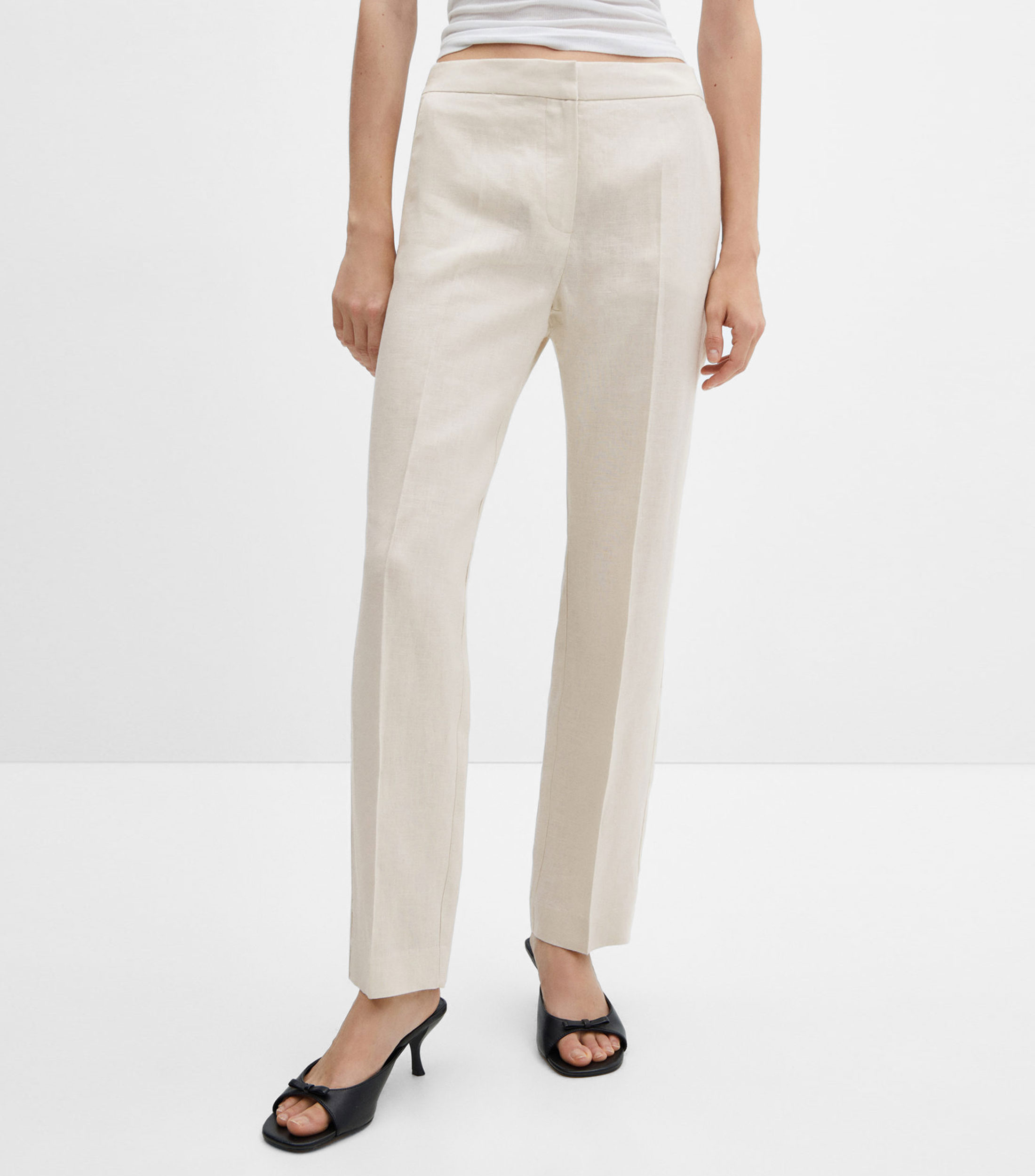 Pantalon Chic Mango Femme – Taille 40 – Noir – Coupe Régulière – Occasion Très Bon état
