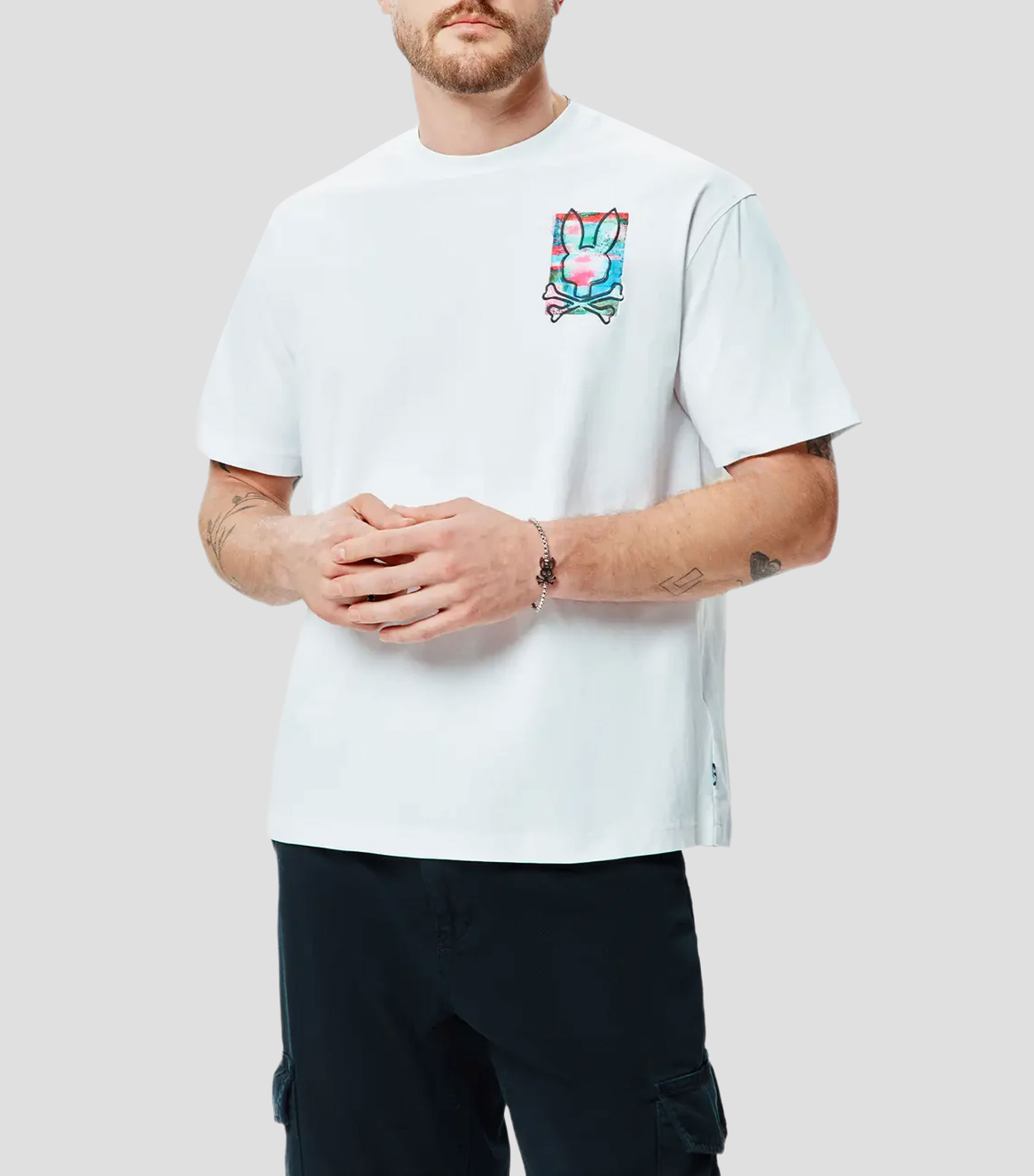 Playera cuello redondo manga corta estampada Hombre