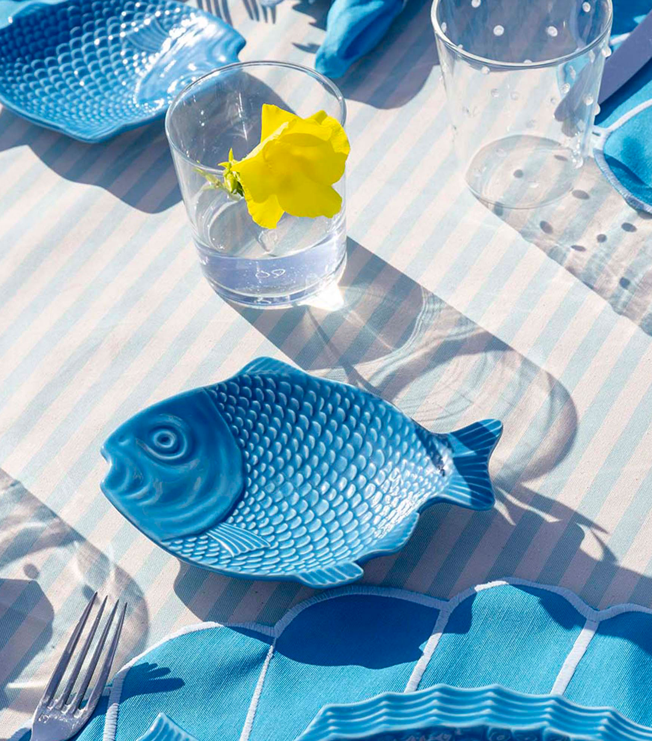 Set de 4 Platos para pan La Mar, Pez turquesa