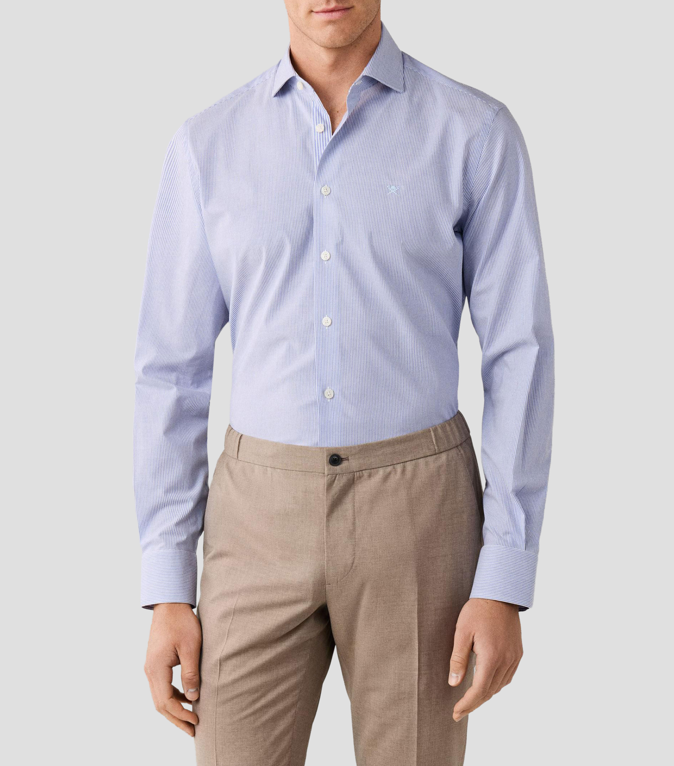 Camisa con líneas manga larga Hombre