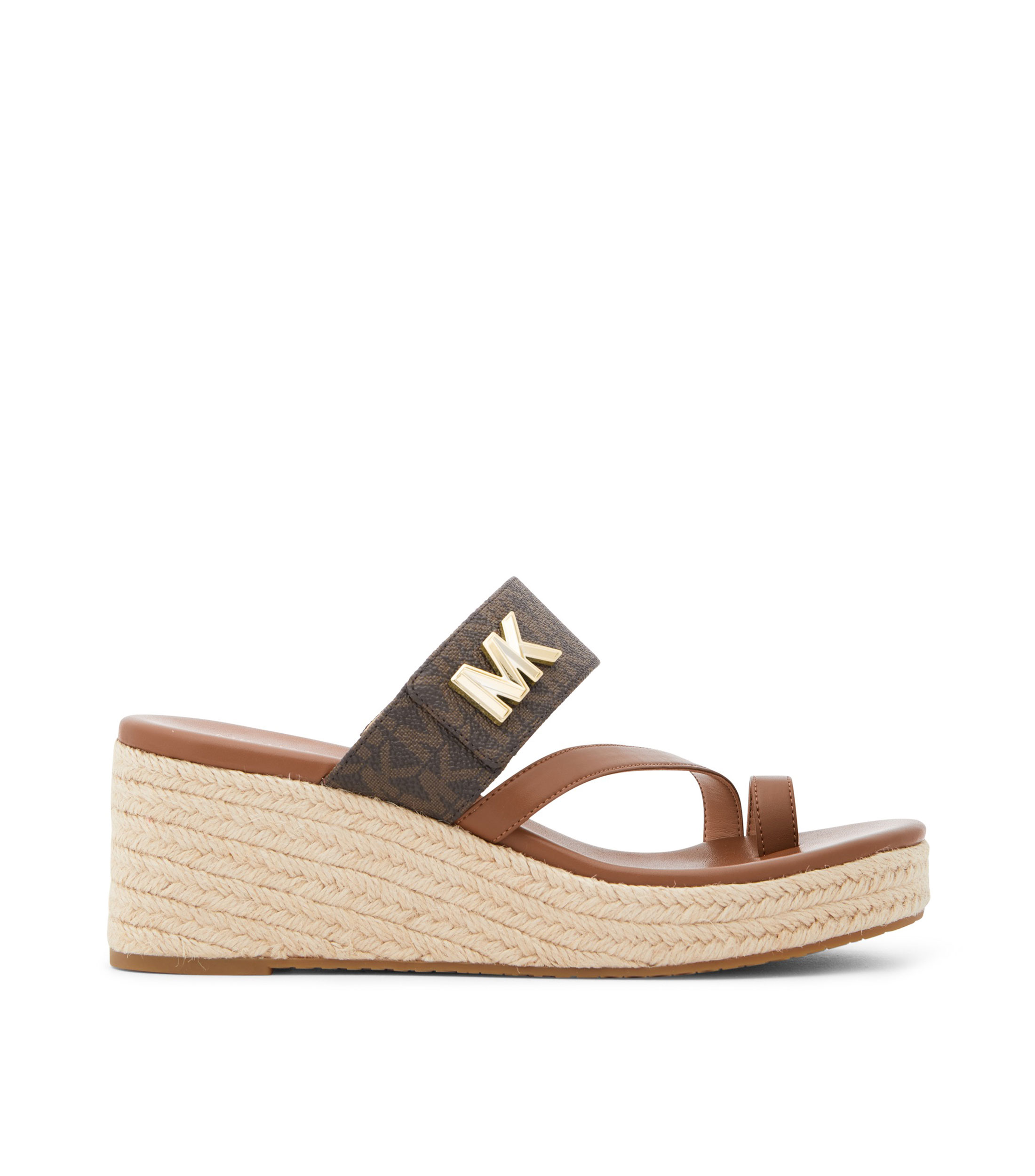 Michael Kors: Sandalias Cafés con Tacón Medio de Cuña Jilly Mujer - Main Image