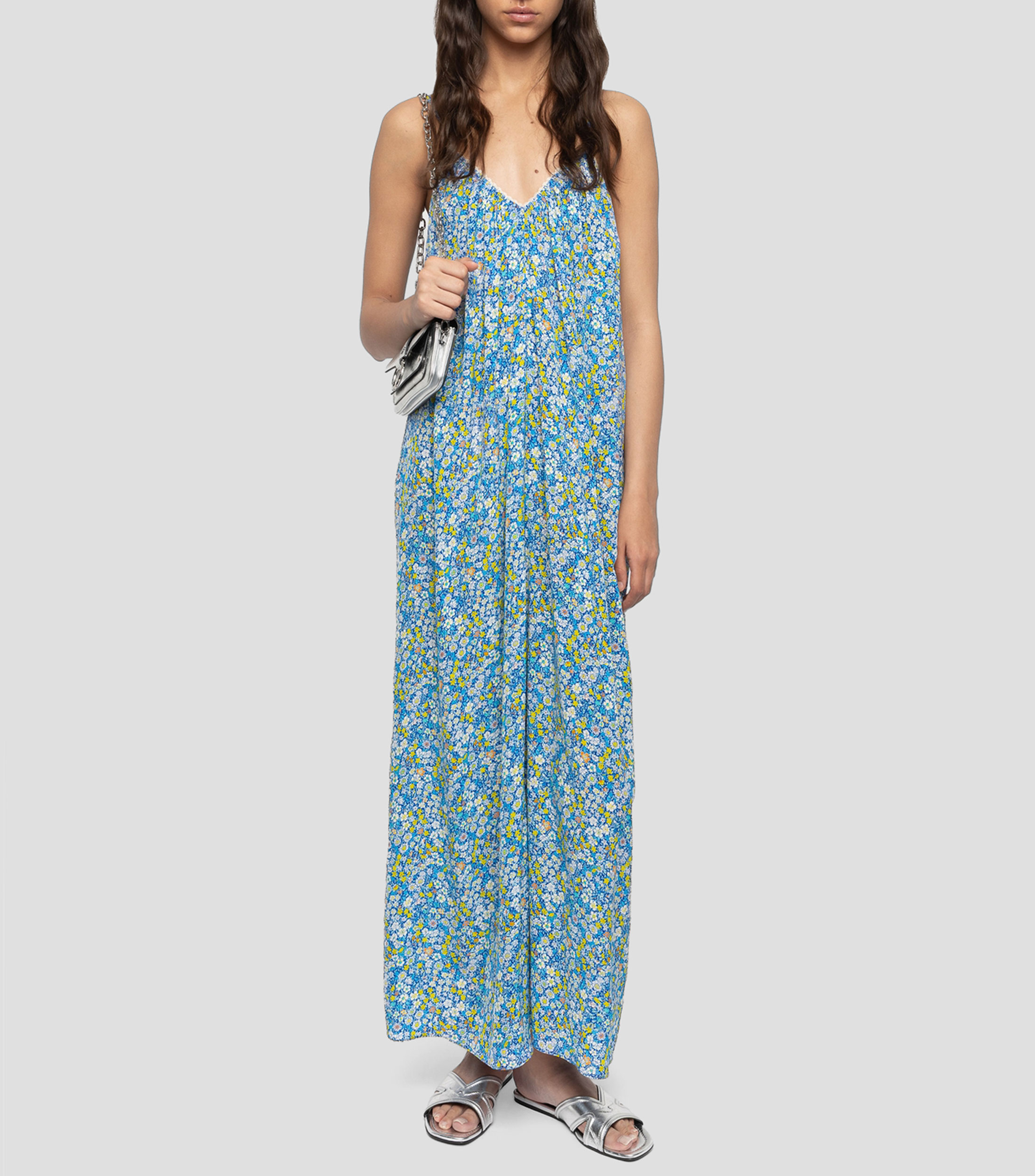 Vestido largo estampado Mujer