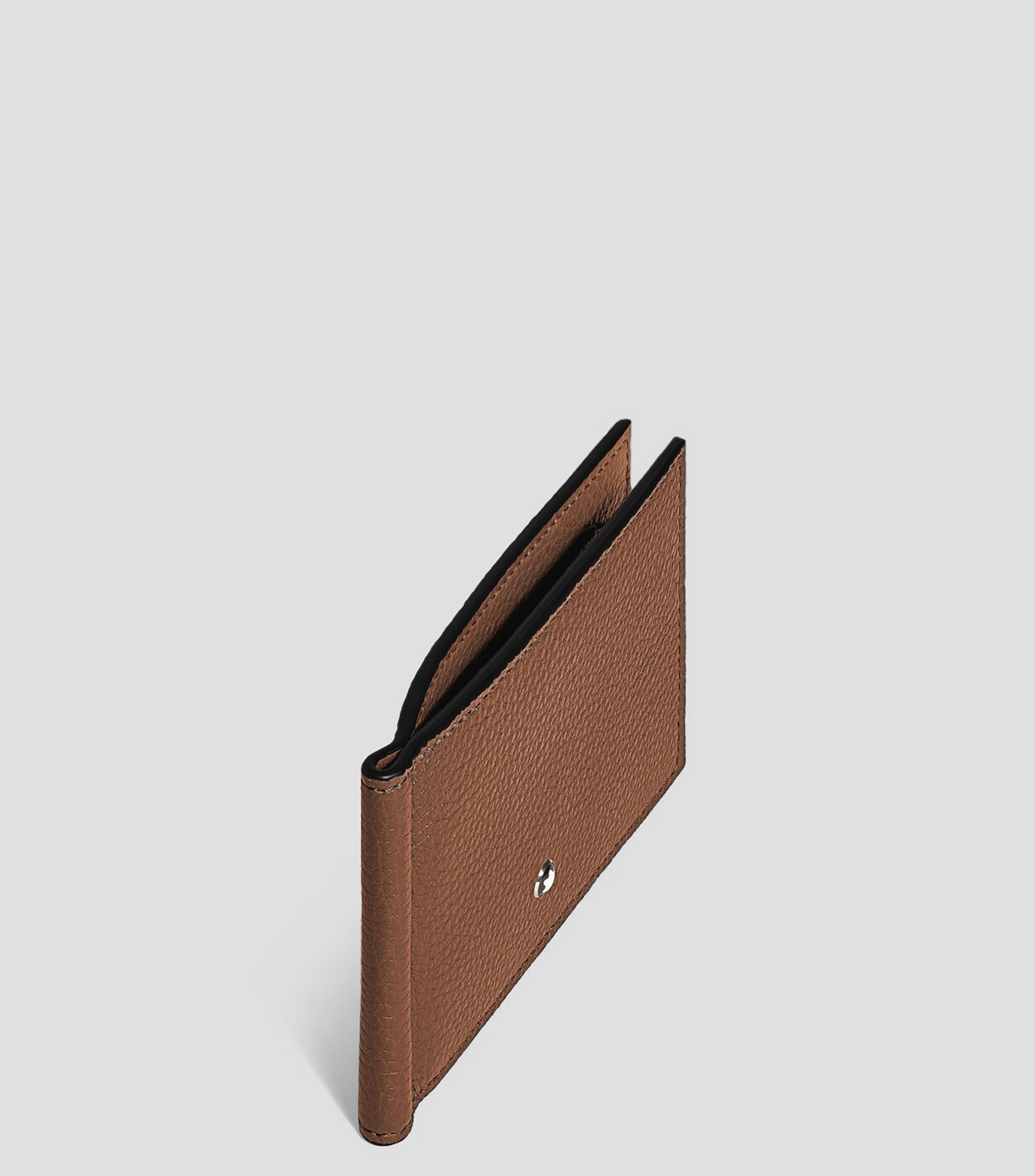 Cartera para 6 tarjetas con pinza para billetes de piel grain Hombre