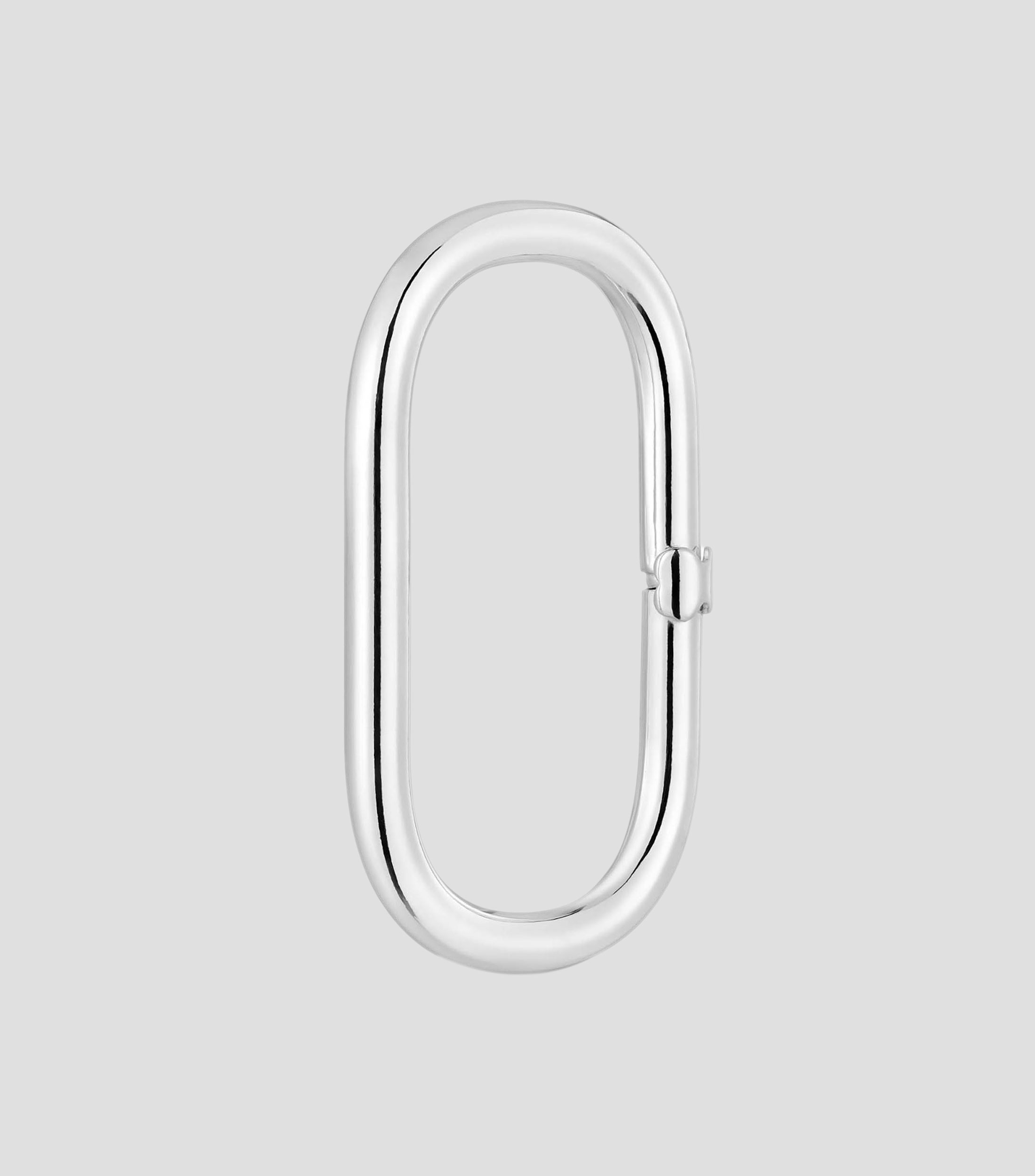 Anilla extra grande en plata Hold Oval Mujer