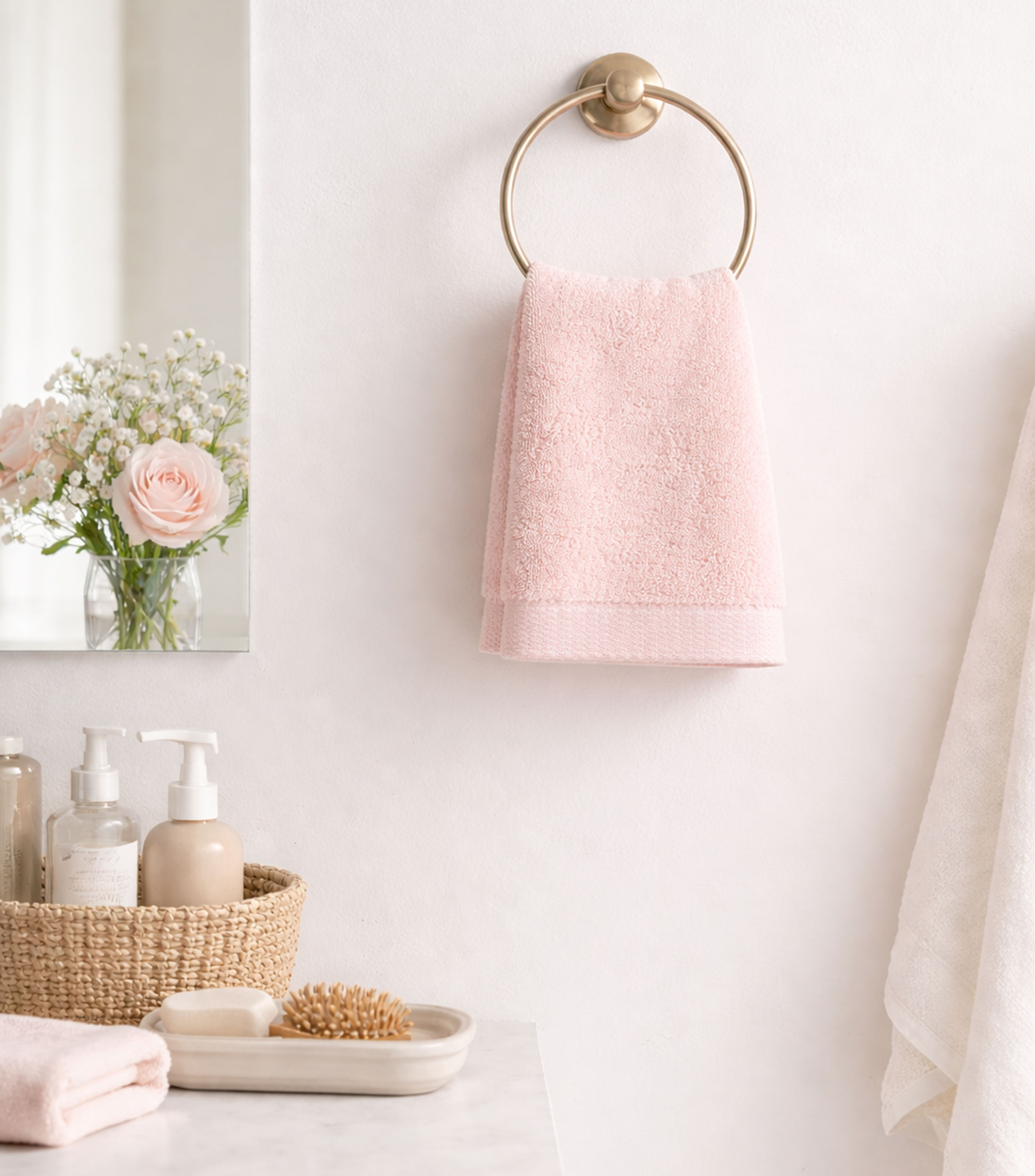 Toalla para manos rosa