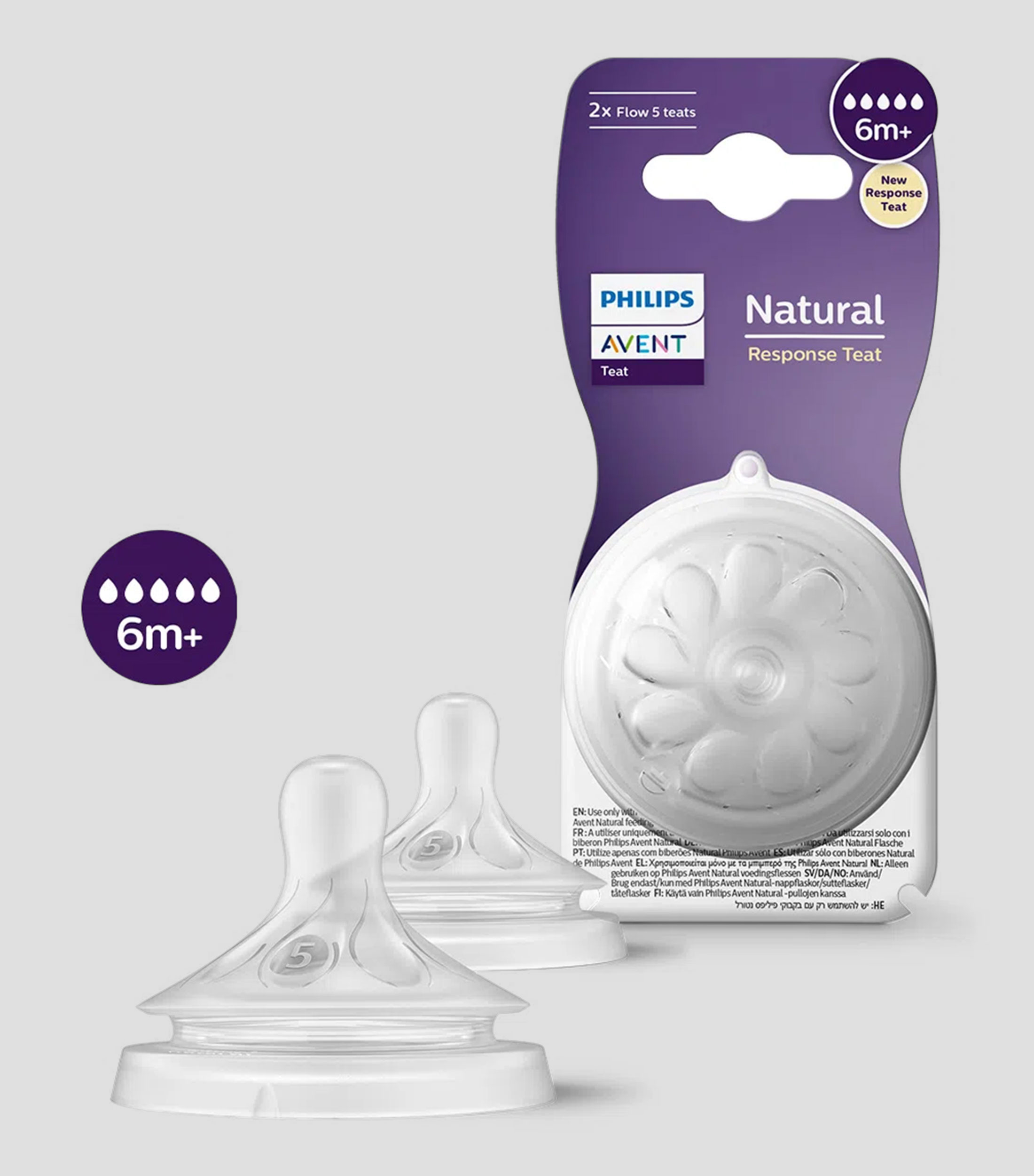 Set 2 Tetinas Natural Response de flujo 5